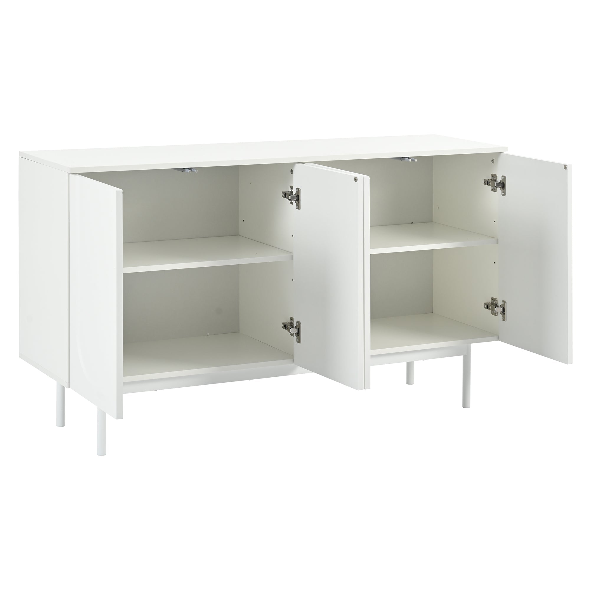 Logidon dressoir zuiver wit met 4 deuren in boogpatroon 140x42x80 cm