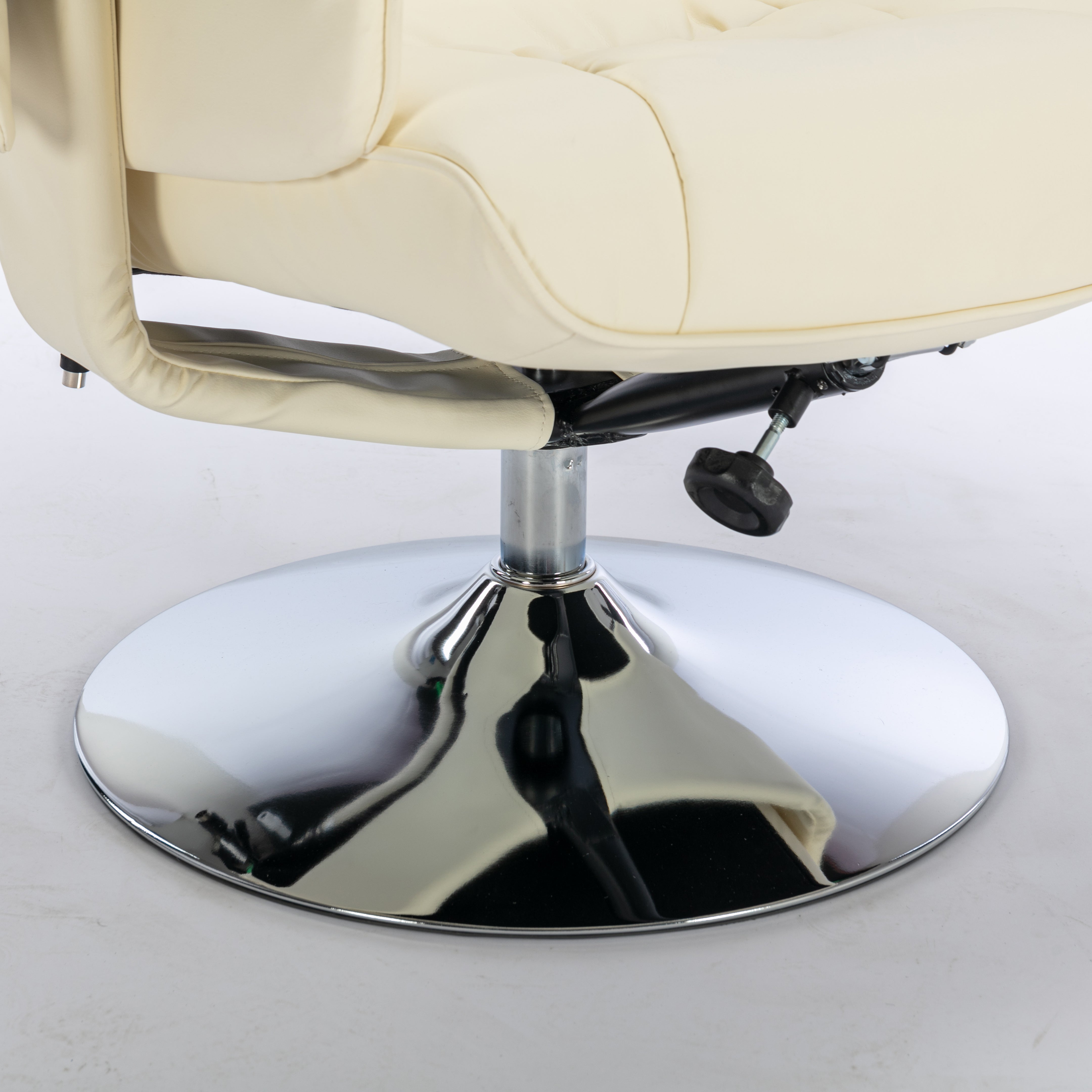 Logidon massagestoel met PU bekleding en voetenbank beige 5-punts massage