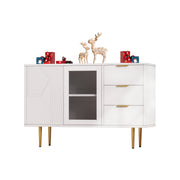Logidon ladekast wit met 3 lades en 2 glazen deuren 120x38x79,5 cm