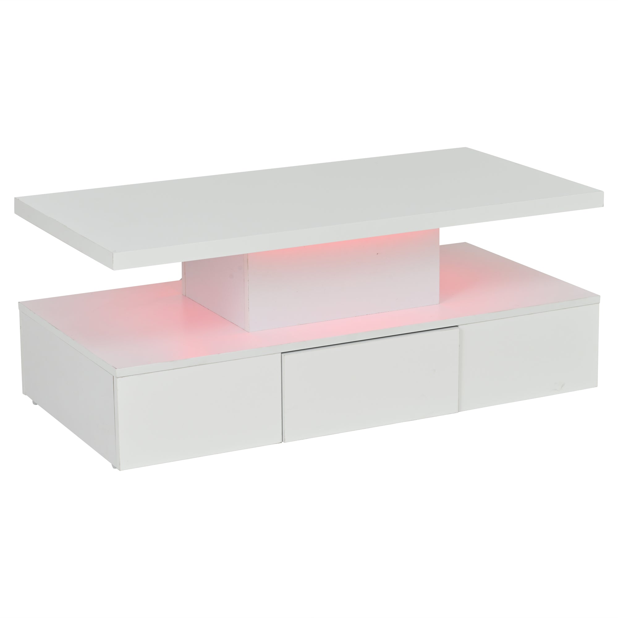 Logidon Salontafel met twee niveaus, witte LED-verlichting