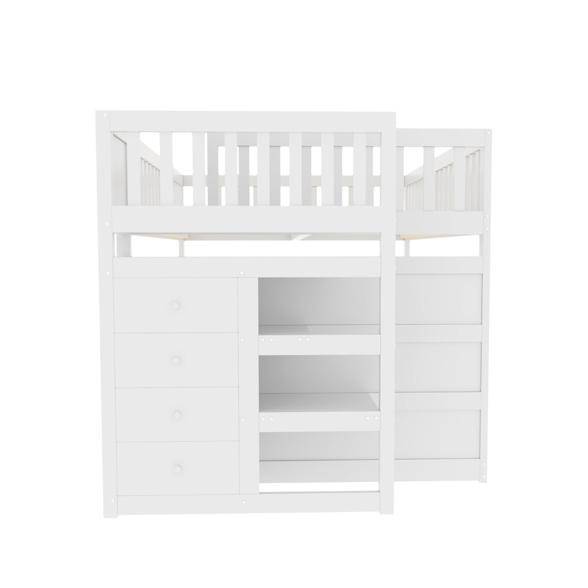 Logidon laag stapelbed 140 x 200 cm wit veiligheidsopbergvak