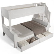 Logidon stapelbed kinderbed wit met ladderkast en lades