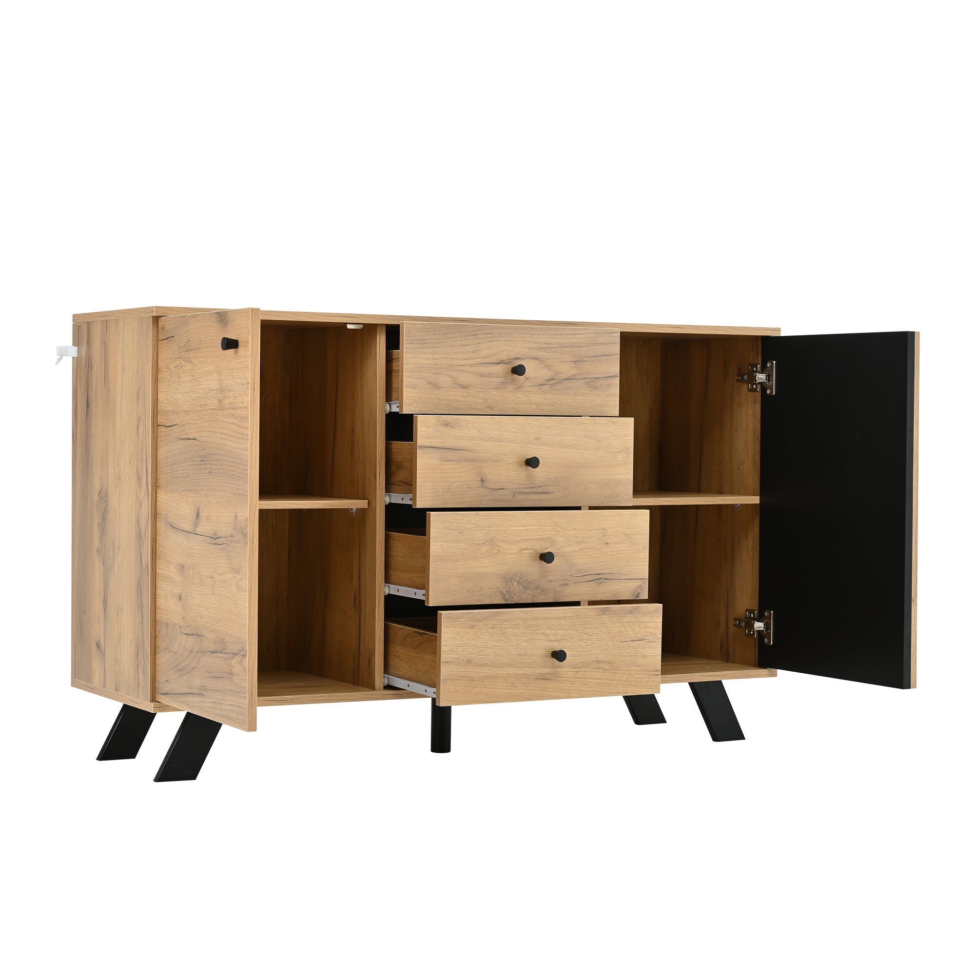 Logidon sideboard 120x38x75cm 4 drawers 2 doors hollow design