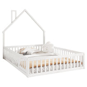 Logidon kinderbed 140x200 schouwvorm wit grenenhout met lattenbodem