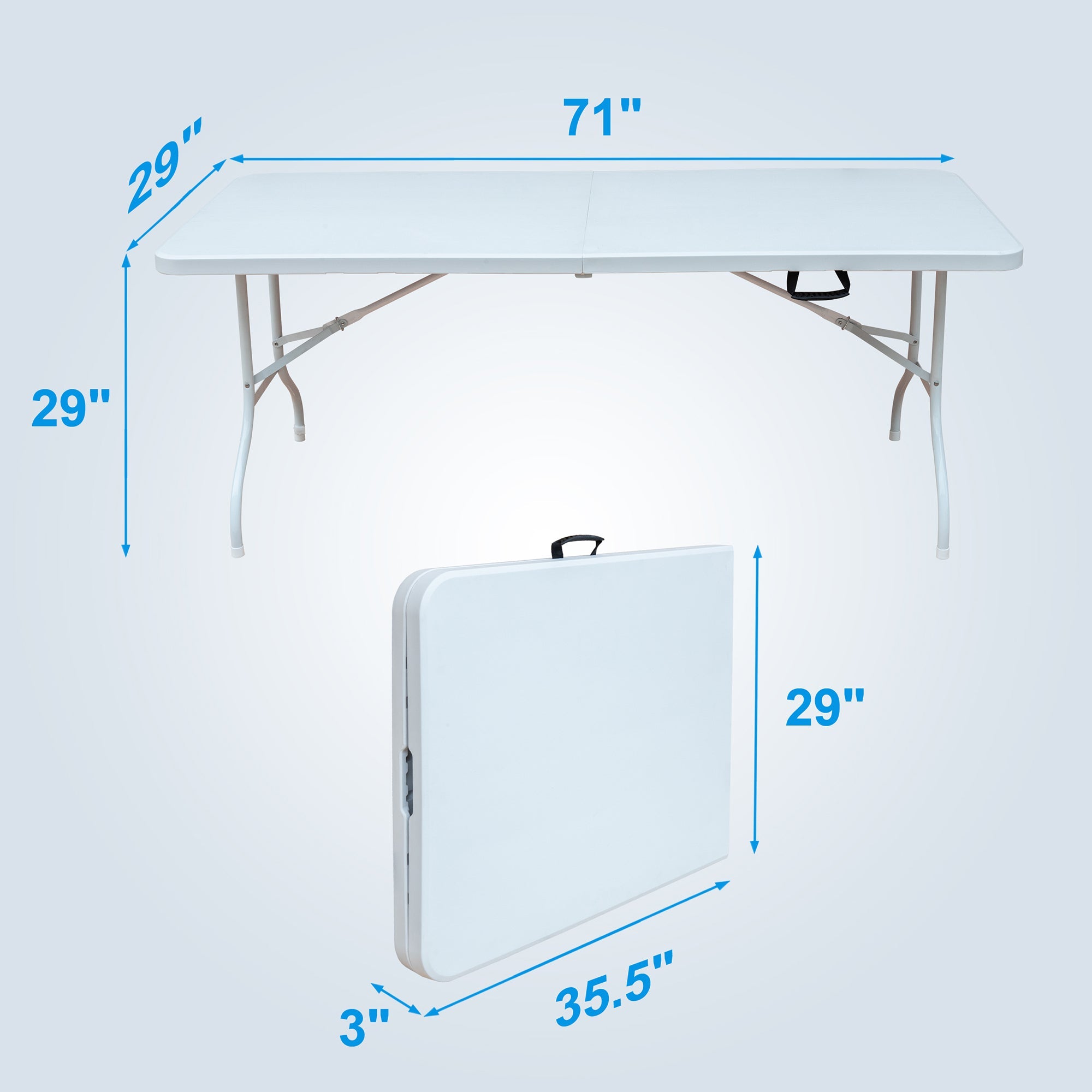 Logidon klaptafel 180 cm wit, in hoogte verstelbaar, stabiel
