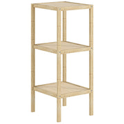 Logidon badkamerplank bamboe staande plank 3 niveaus naturel hout 33x31x78 cm