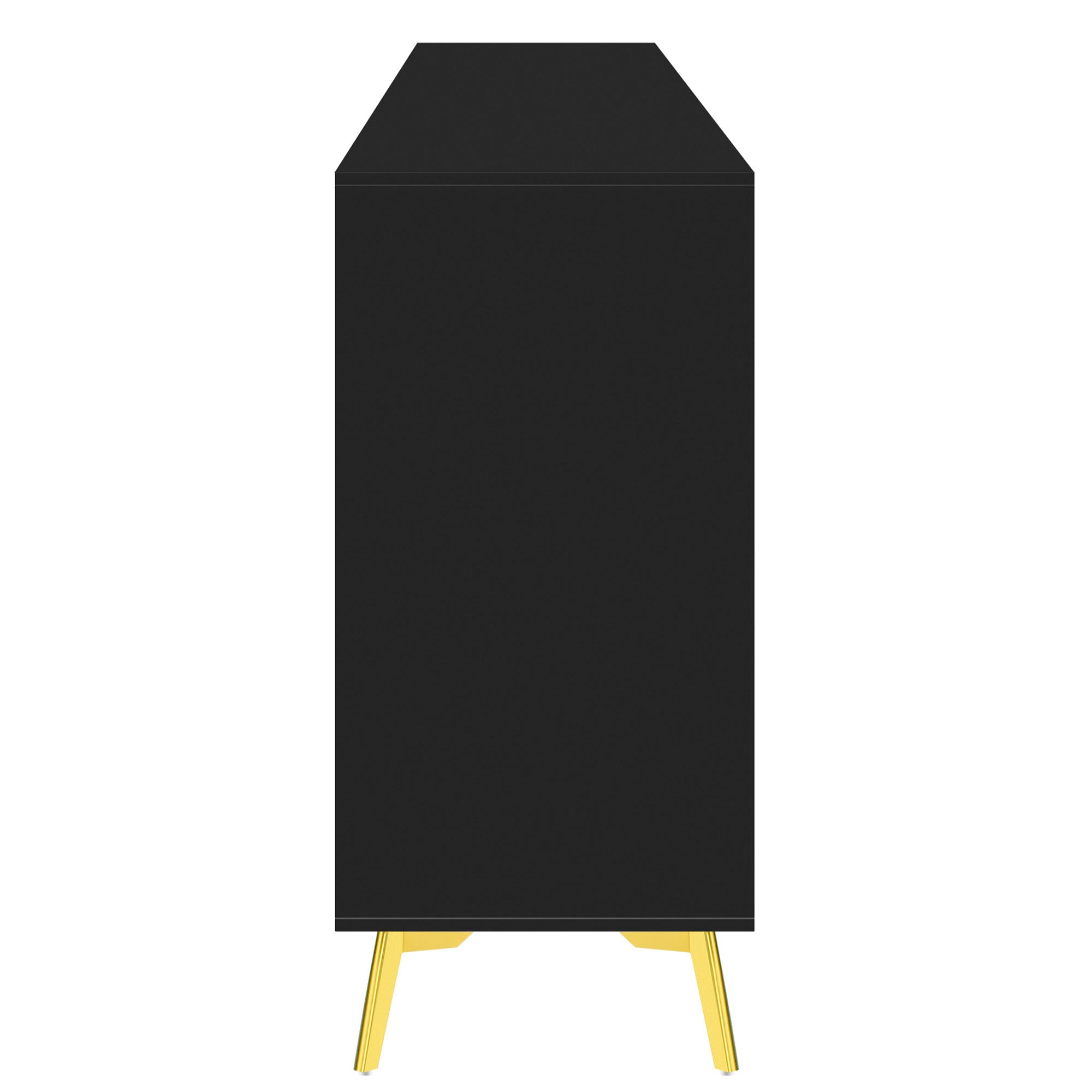 Logidon Dressoir Zwart met Gouden Handgrepen en Poten 140x37,8x82