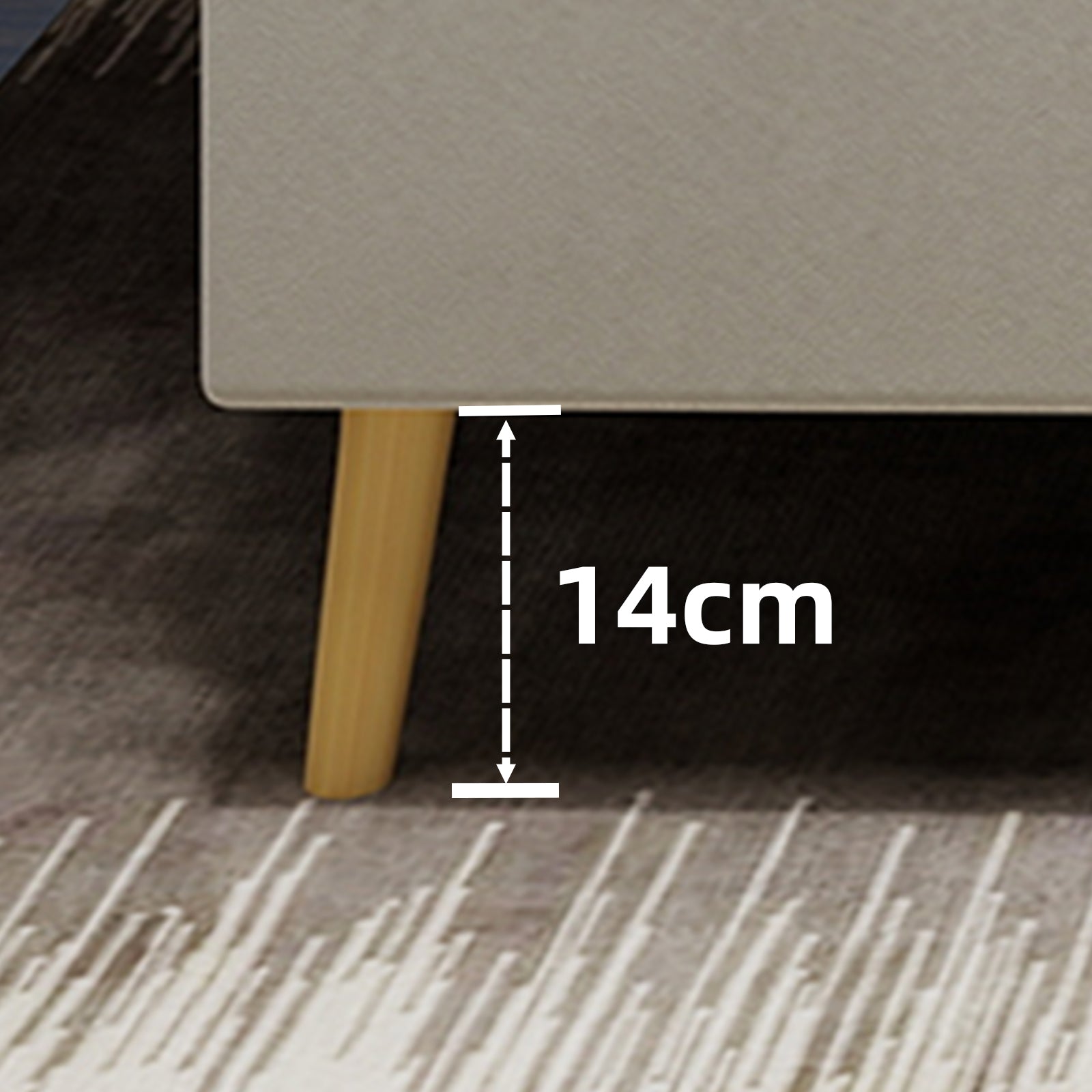 Logidon modern gestoffeerd bed beige 160x200 LED-hoofdeinde
