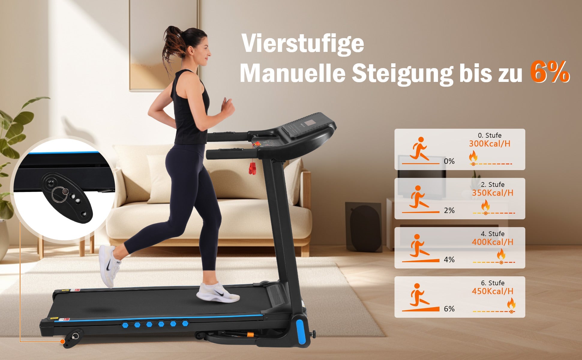 Logidon loopband voor thuis opvouwbare 14 km/u hartslagmeter