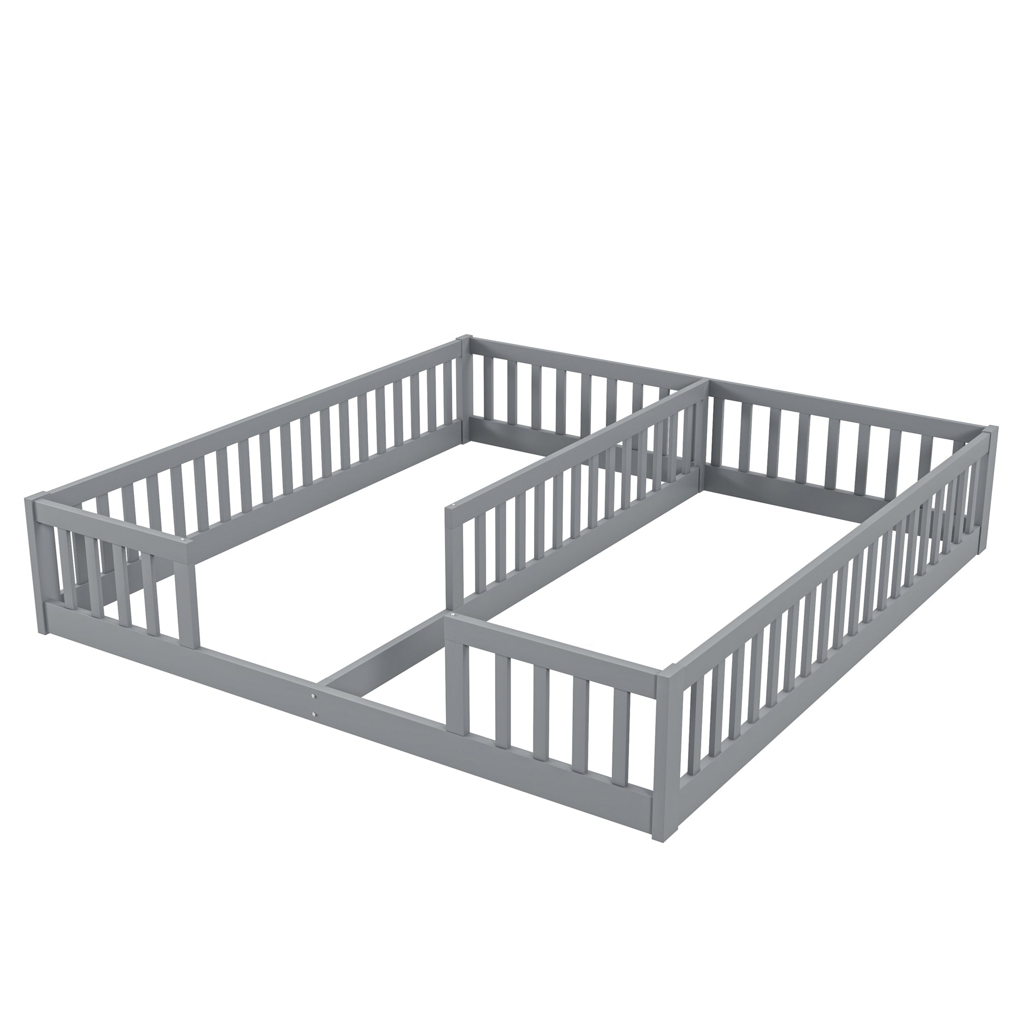 Logidon Upholstered Bed 90x200 cm Gray Children's Bed With Safety Gate