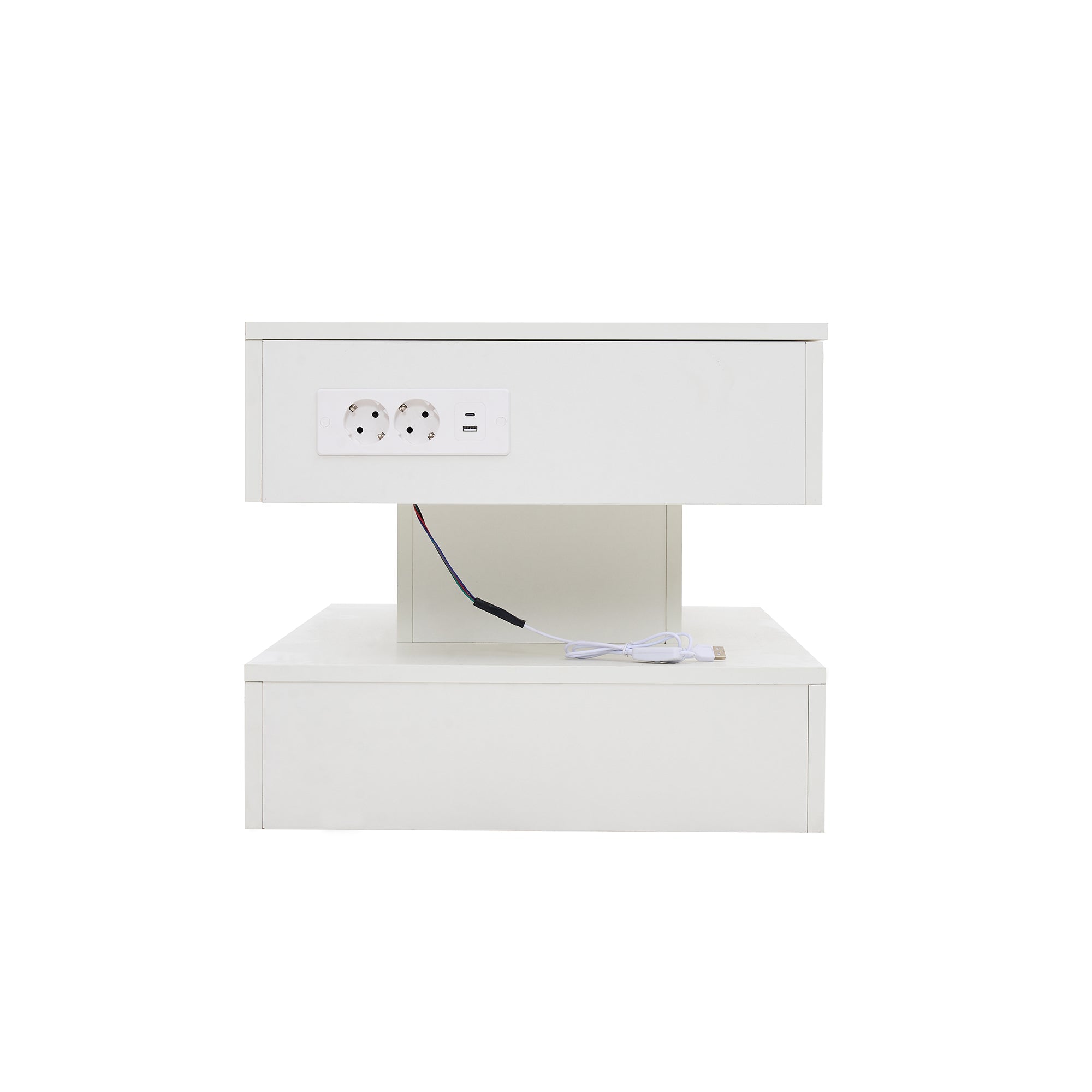 Logidon salontafel LED-verlichting en opbergruimte wit 100x50 cm