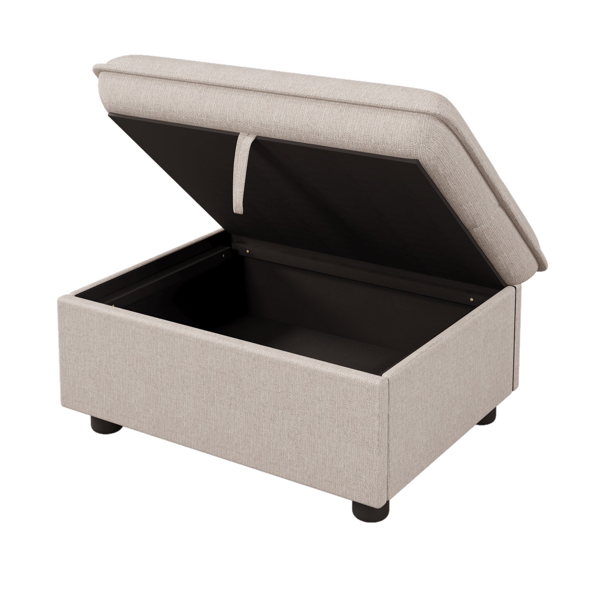 Logidon Corner Sofa L-Shape With Ottoman Storage Beige
