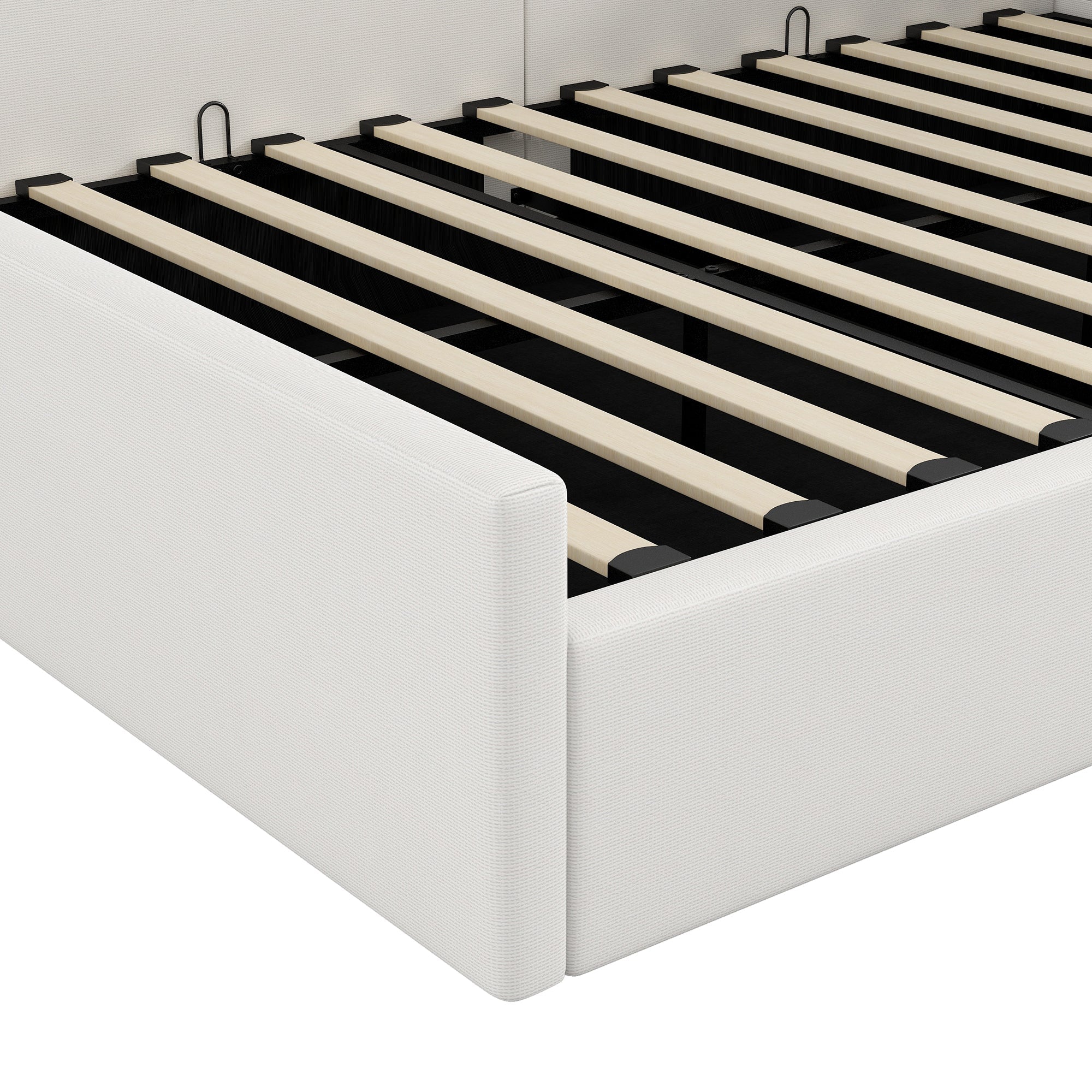 Logidon gestoffeerd dagbed 140x200 met opbergruimte beige