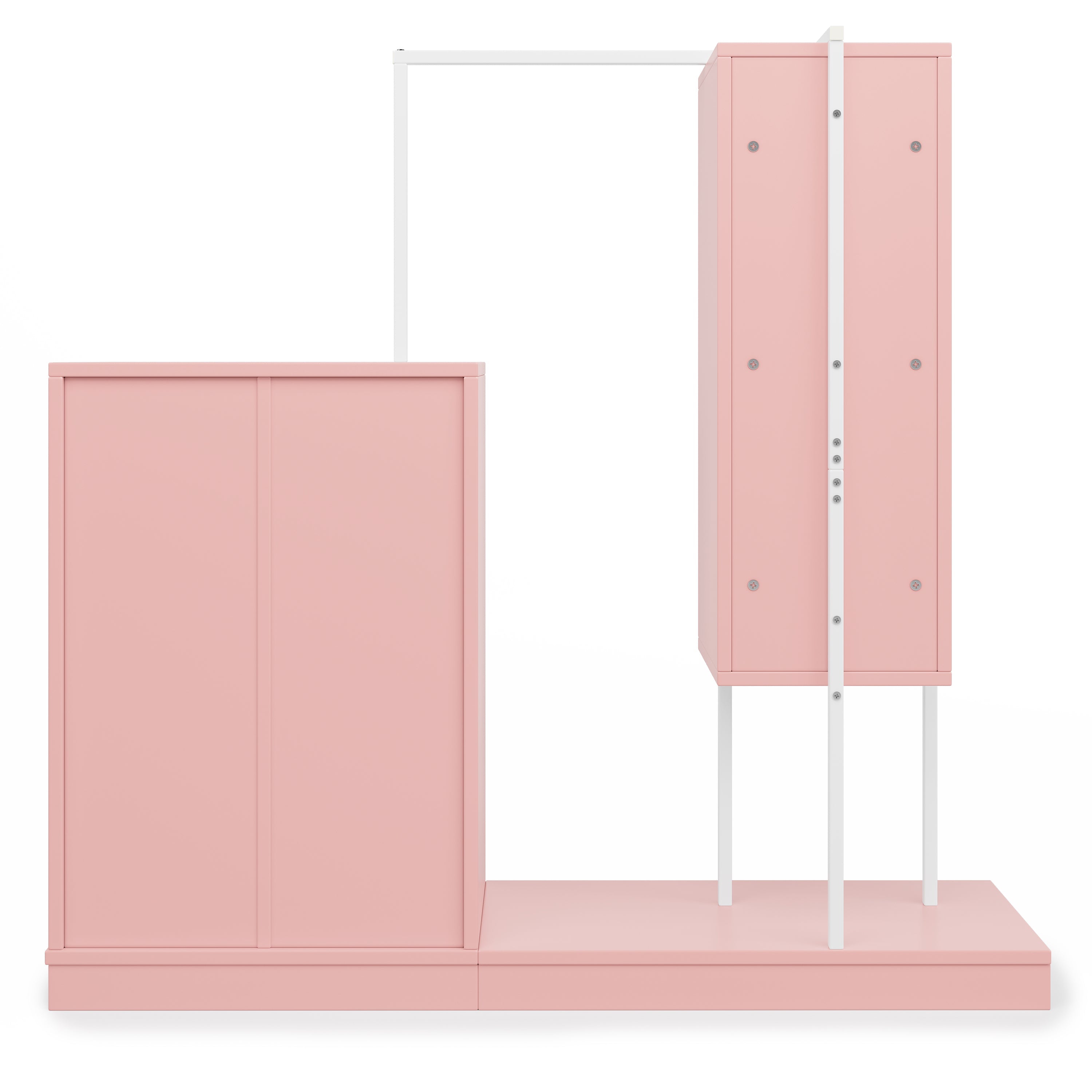 Logidon Kledingkast Roze 140x40x135 cm met lades en roede