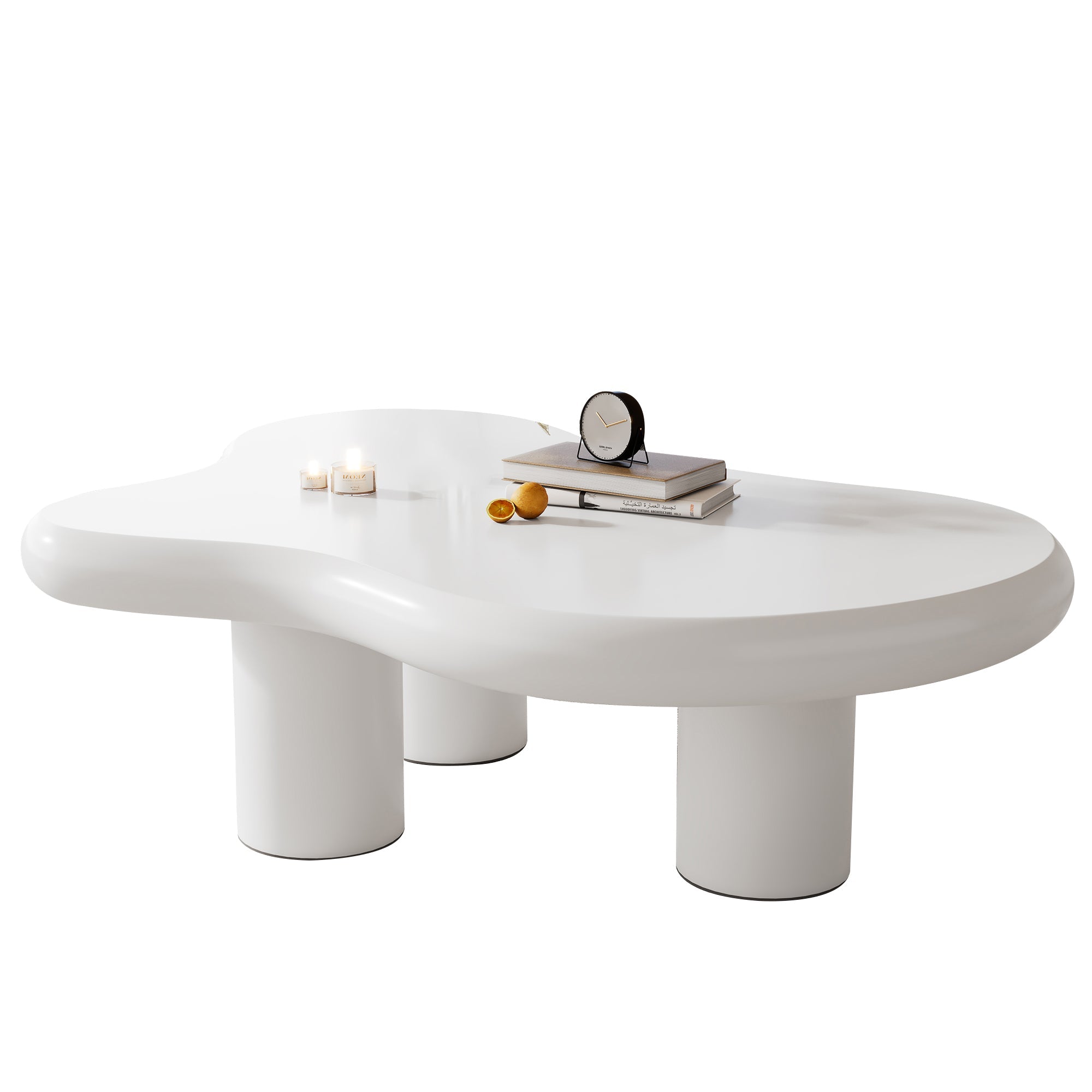 Logidon wolkvormige salontafel wit 97x67x32 cm MDF gelakt oppervlak