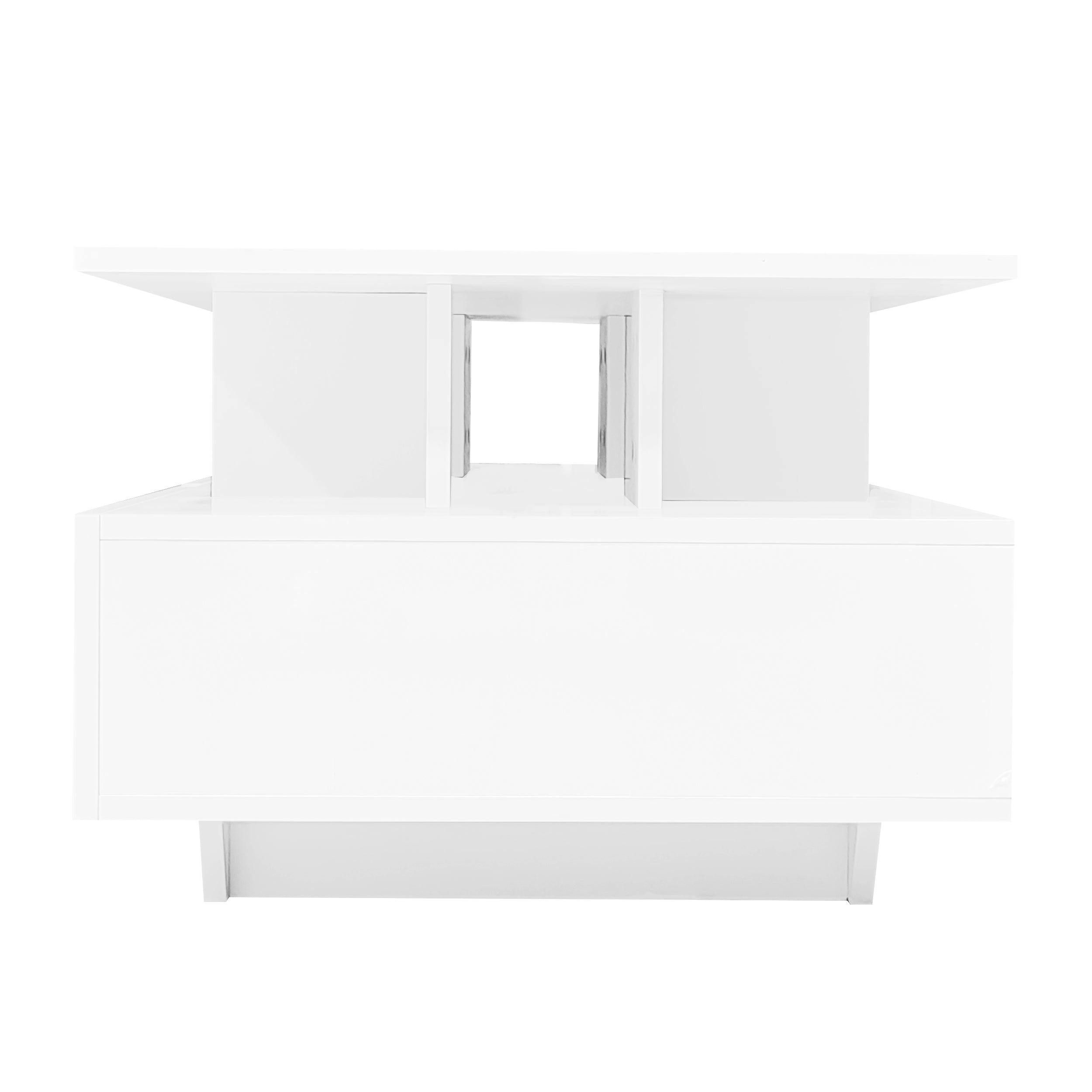 Logidon hoogglans salontafel LED, 2 lades, 90x55x41 cm wit