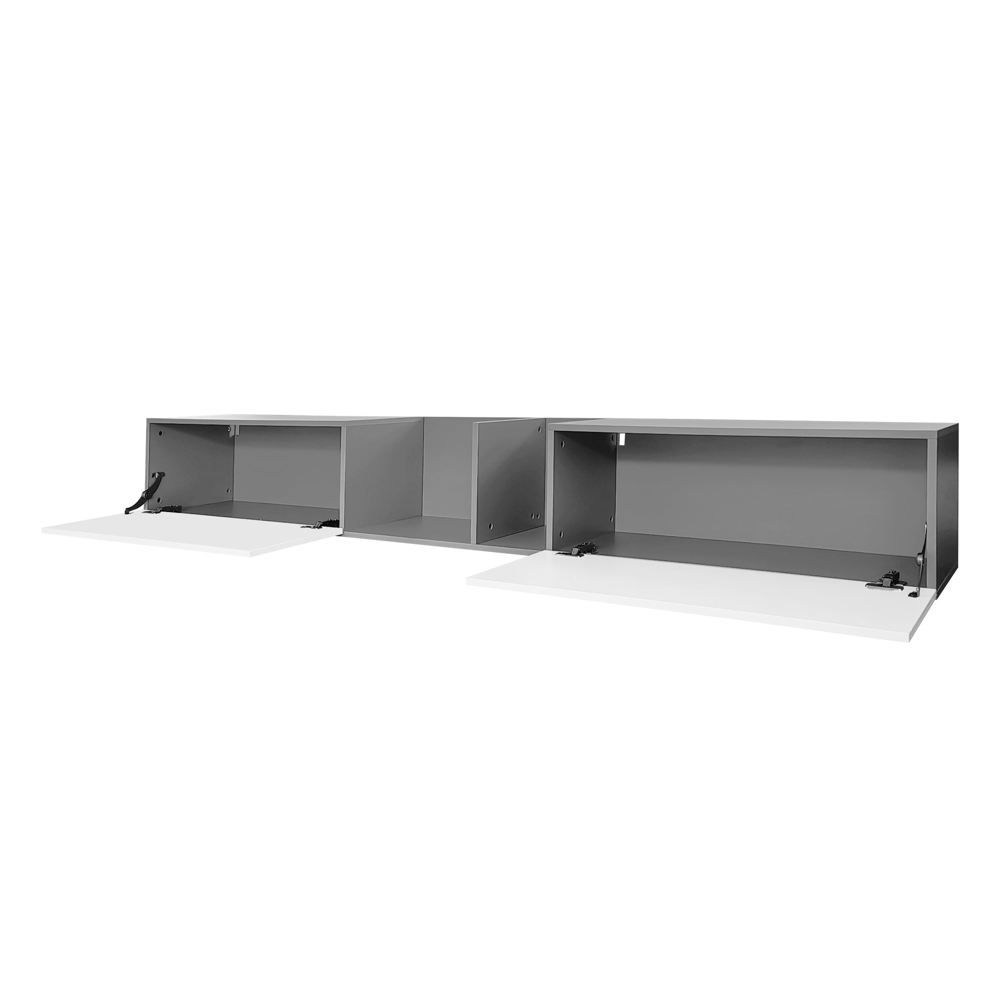 Logidon TV-meubel 170 cm hoogglans zwart glasplank LED