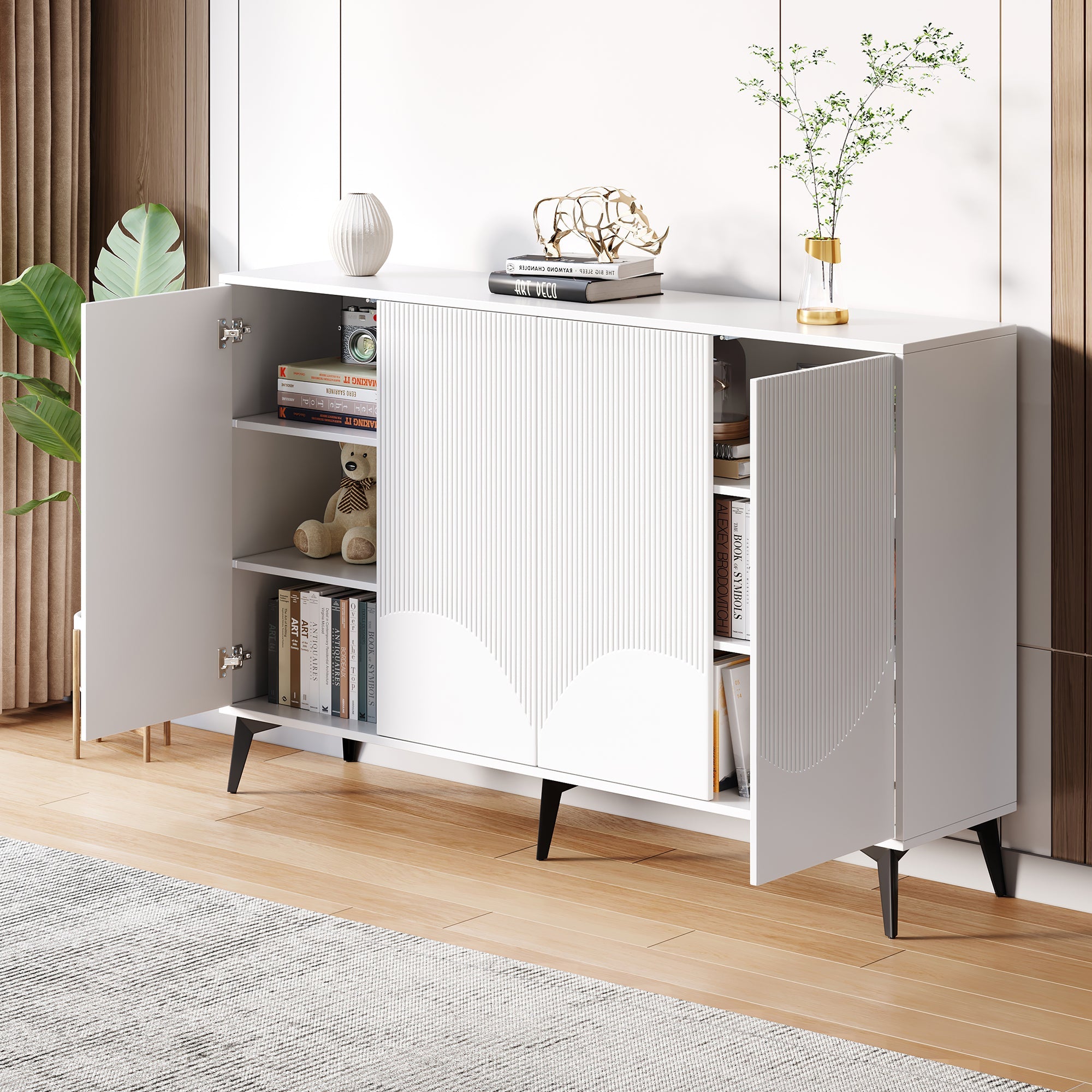 Logidon Wit Dressoir, 160 cm breed, verstelbare planken