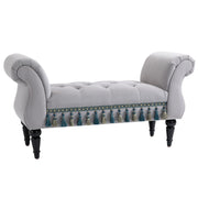 Logidon Elegante Bank Grijs 117x40x58 Cm Met Franjes
