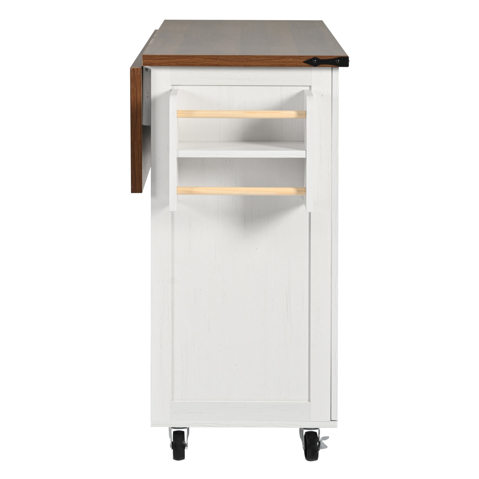 Logidon kitchen island with extendable worktop beige MDF 140 x 45 cm