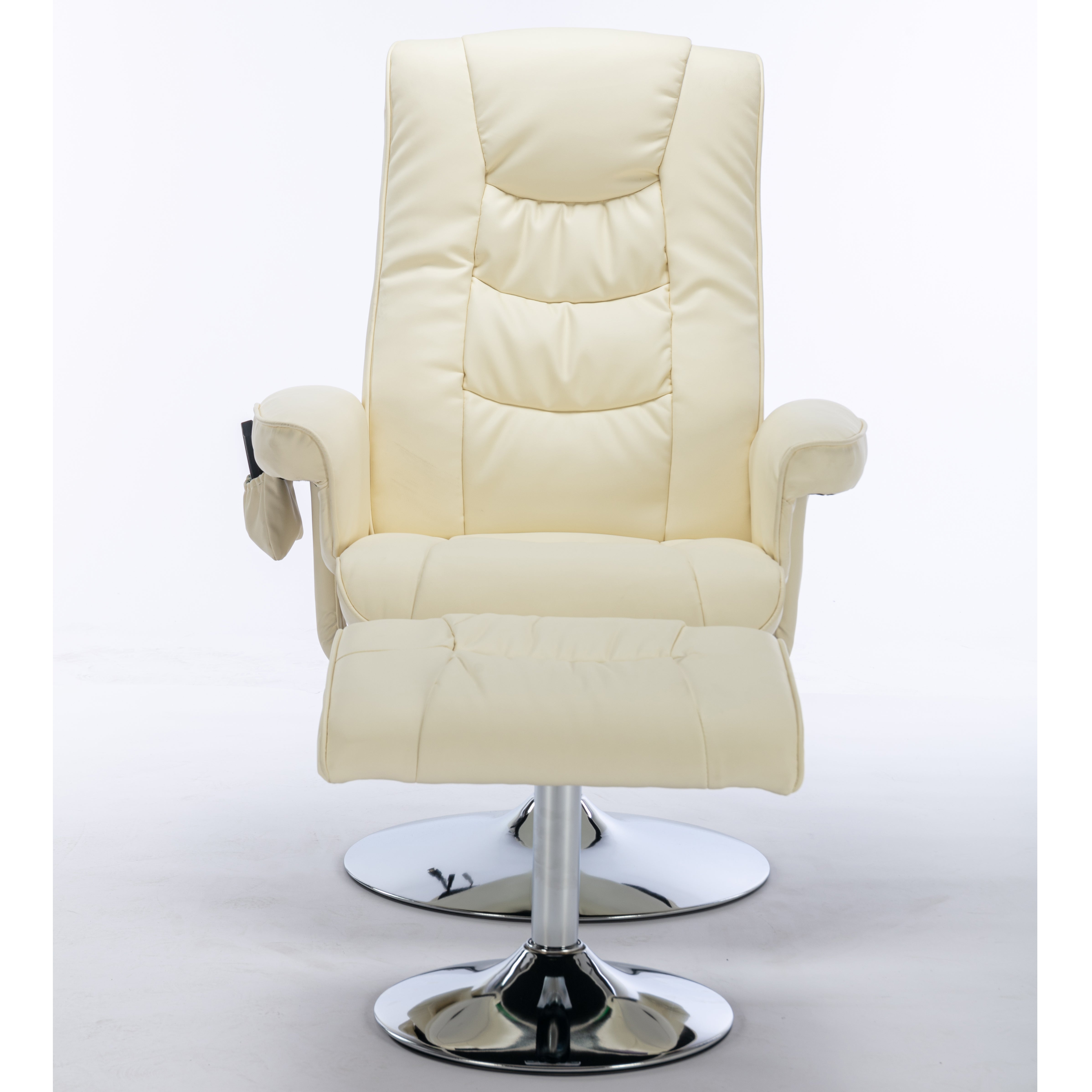 Logidon massagestoel met PU bekleding en voetenbank beige 5-punts massage