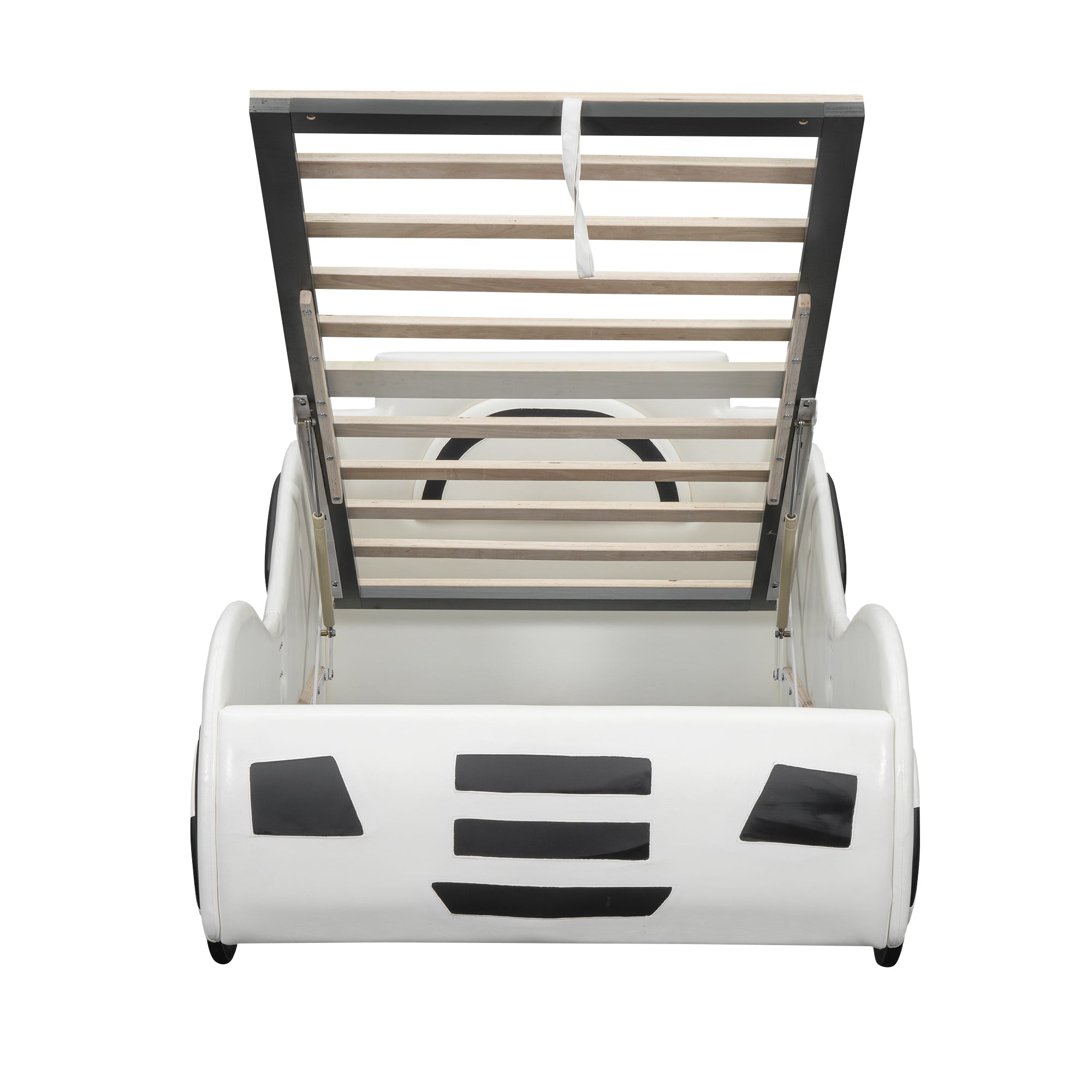 Logidon autobed vlakbed 90x200 wit met lattenbodem opbergruimte
