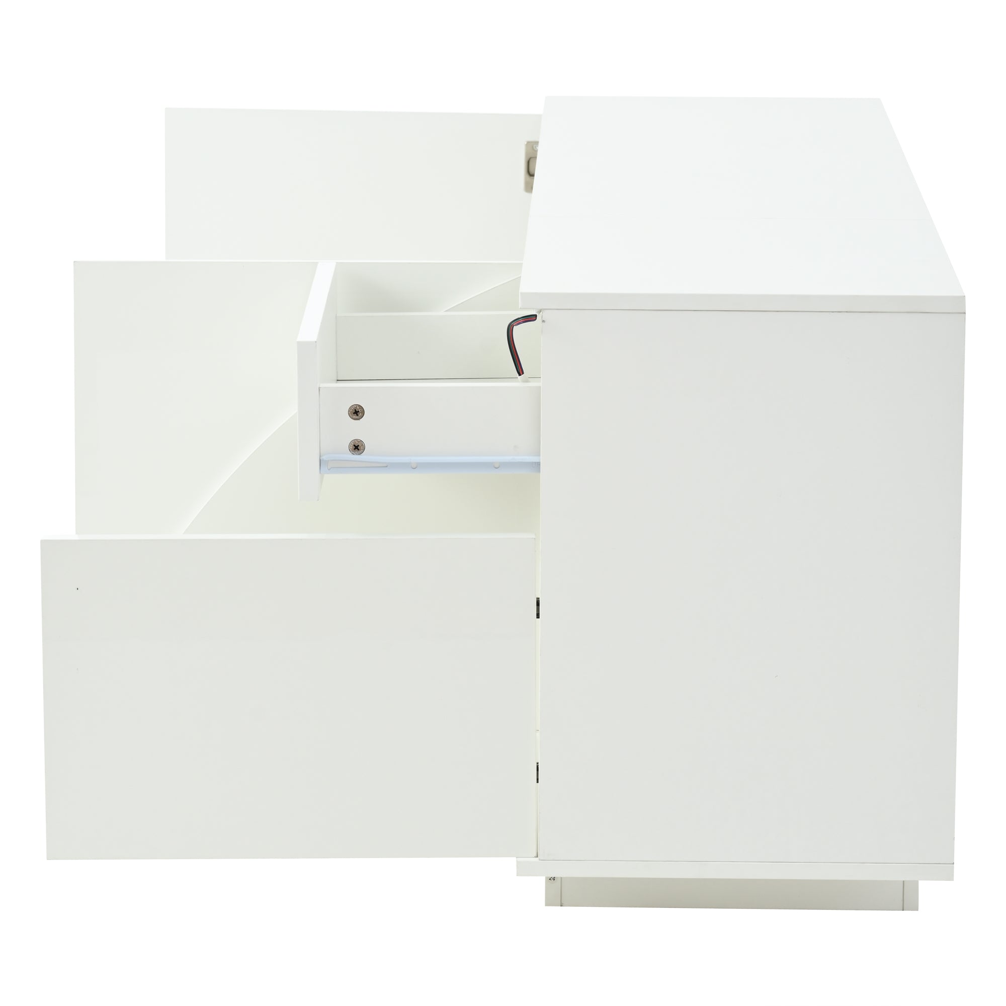 Logidon 140 x 40 x 60 cm hoogglans dressoir wit met LED