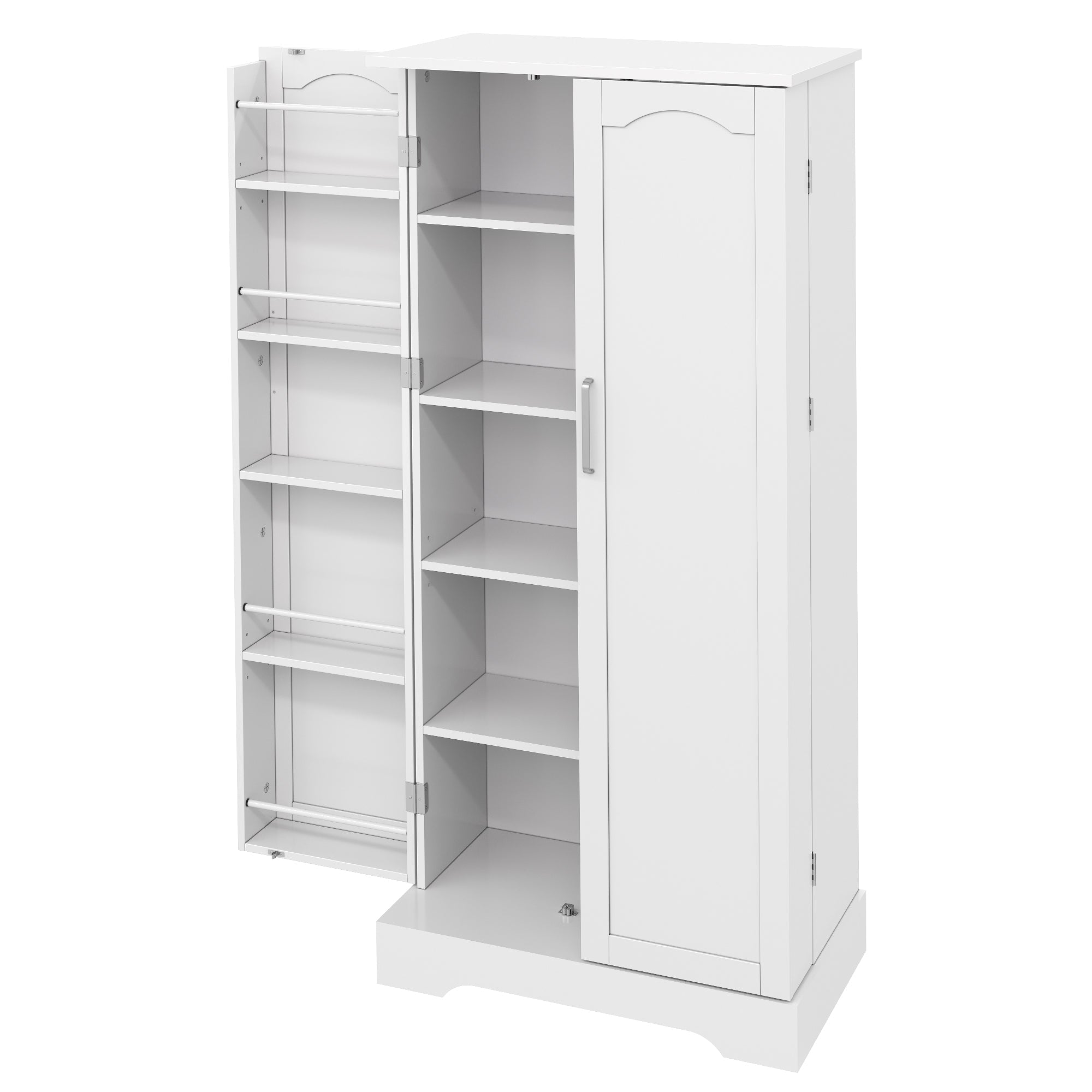 Logidon 60x35x128cm witte keukenkast LED-sensorlicht verstelbare planken