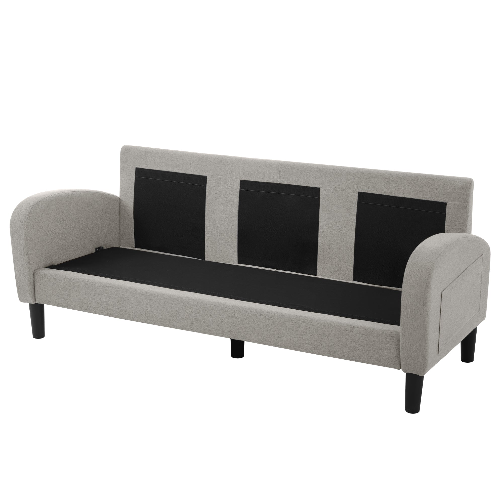 Logidon L-vormige hoekbank met chaise longue Grijs 185 x 118 cm