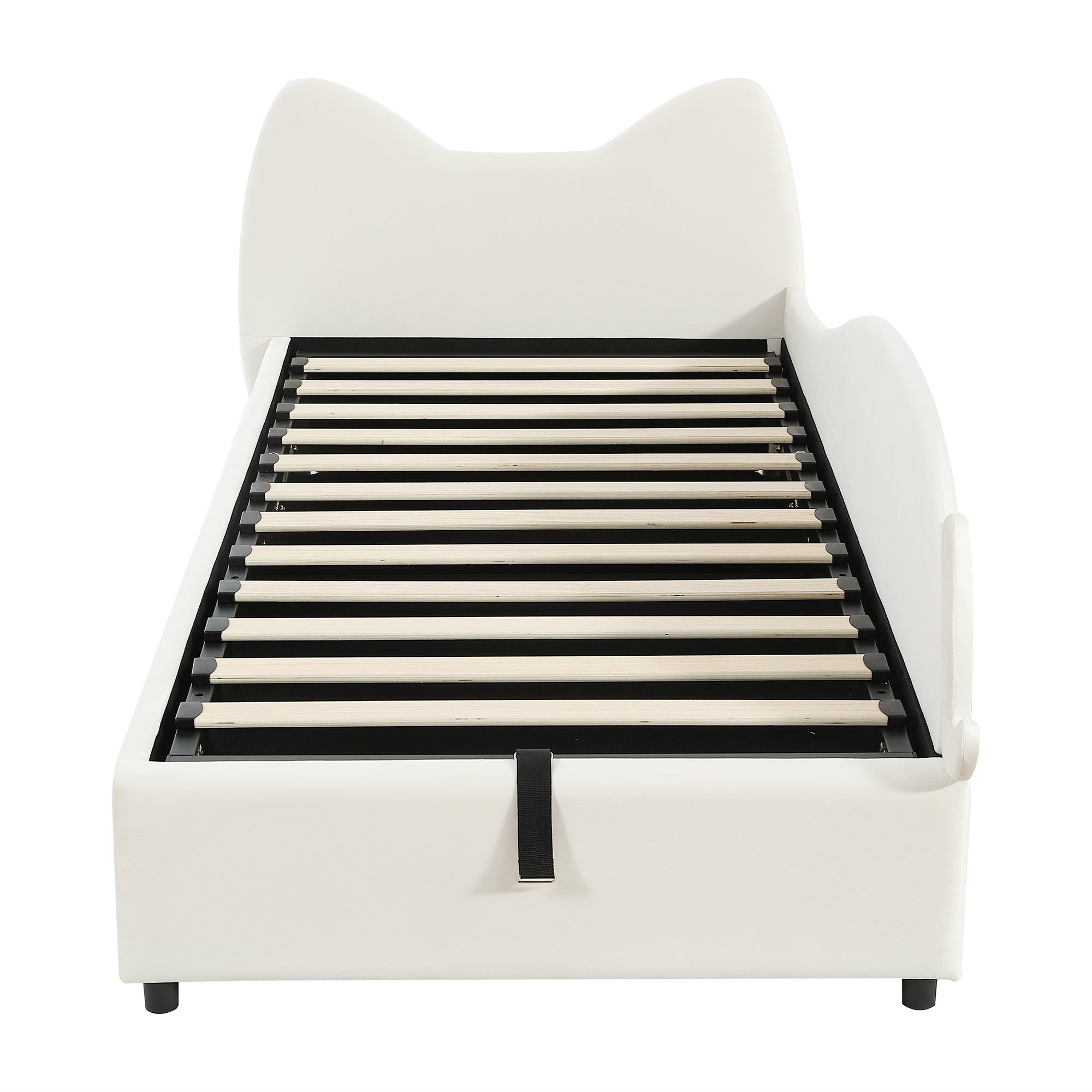 Logidon gestoffeerd bed 90x200 beige cat design hydraulische opbergruimte