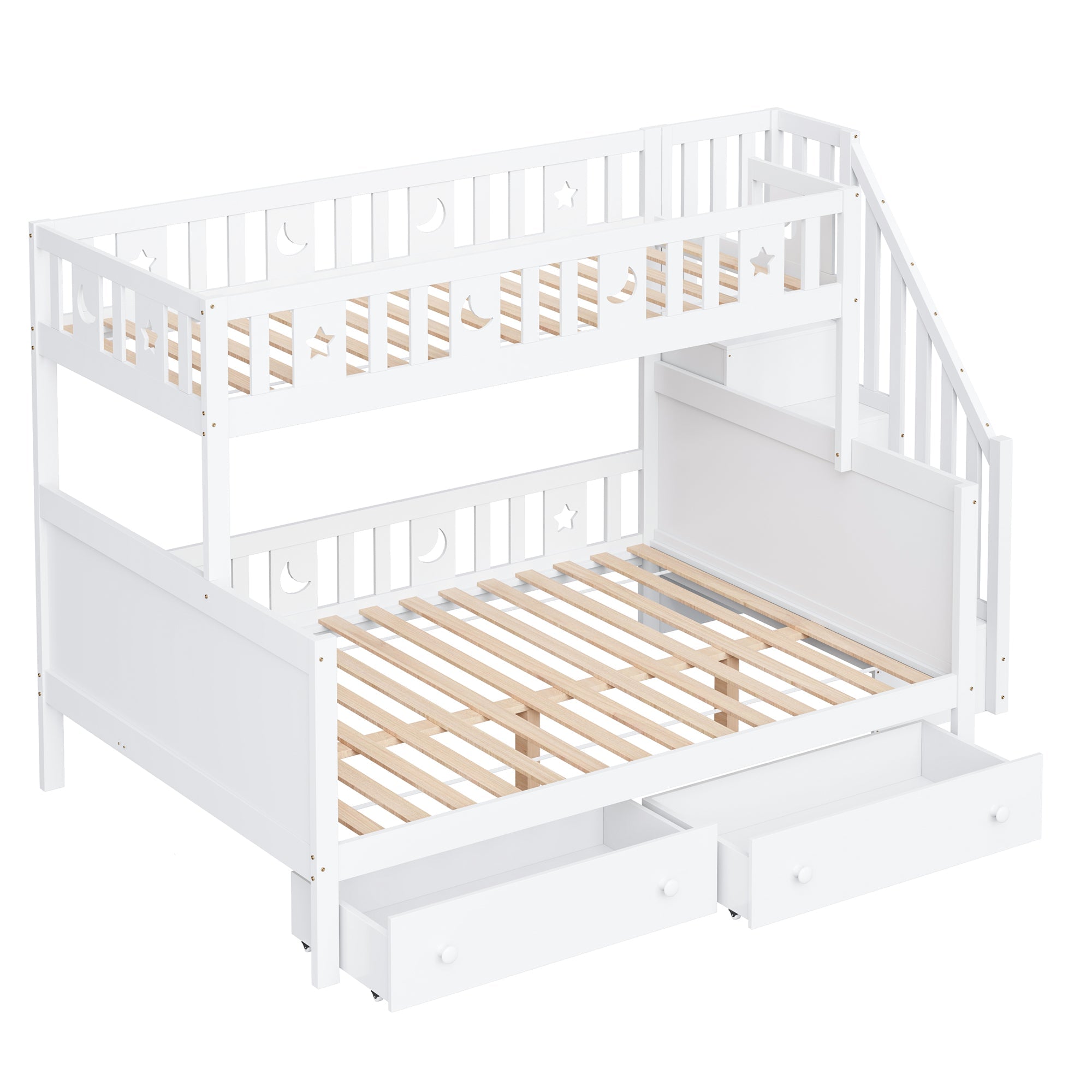 Logidon kinderstapelbed 90x200/140x200 wit met veiligheidstrap