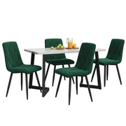 Logidon eettafelset 117x68 cm donkergroen fluwelen twill, 4 stoelen
