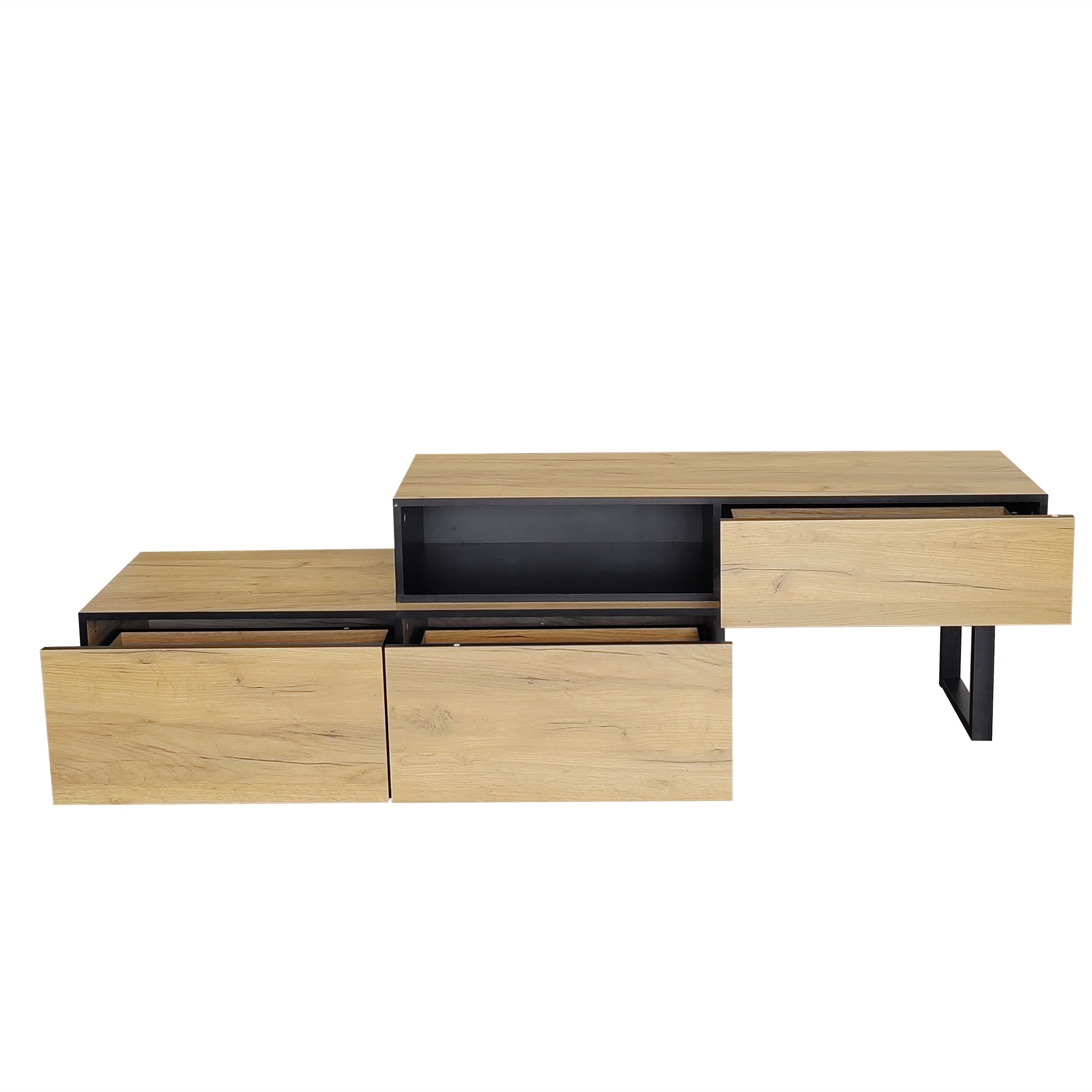 Logidon Adjustable TV Cabinet Combination 135-200cm Three Drawers Large Compartment