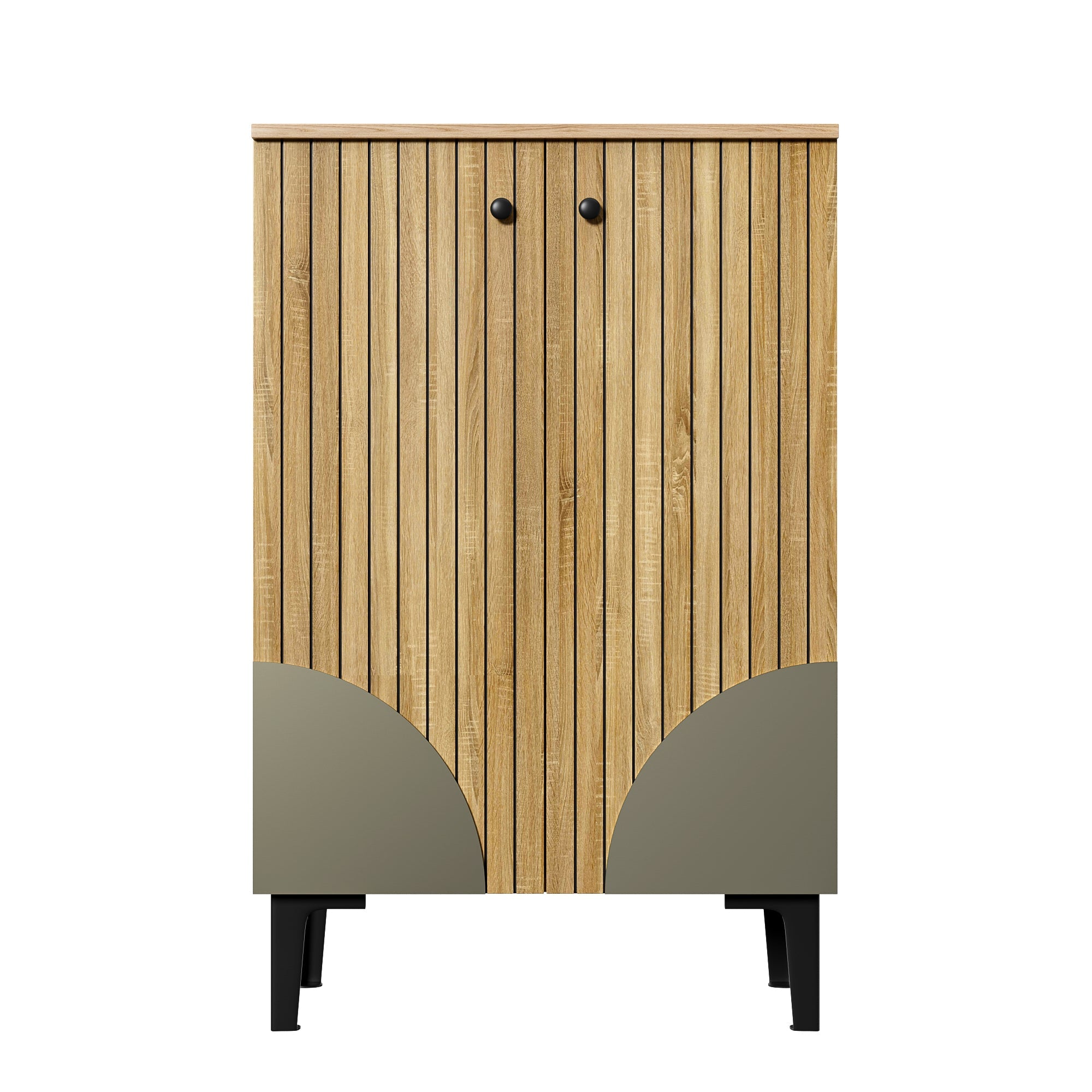 Logidon moderne schoenenkast van natuurlijk hout, ruimtebesparende organizer