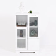 Logidon Witte MDF Kast Met Glazen Deurtjes En Lade 100cm