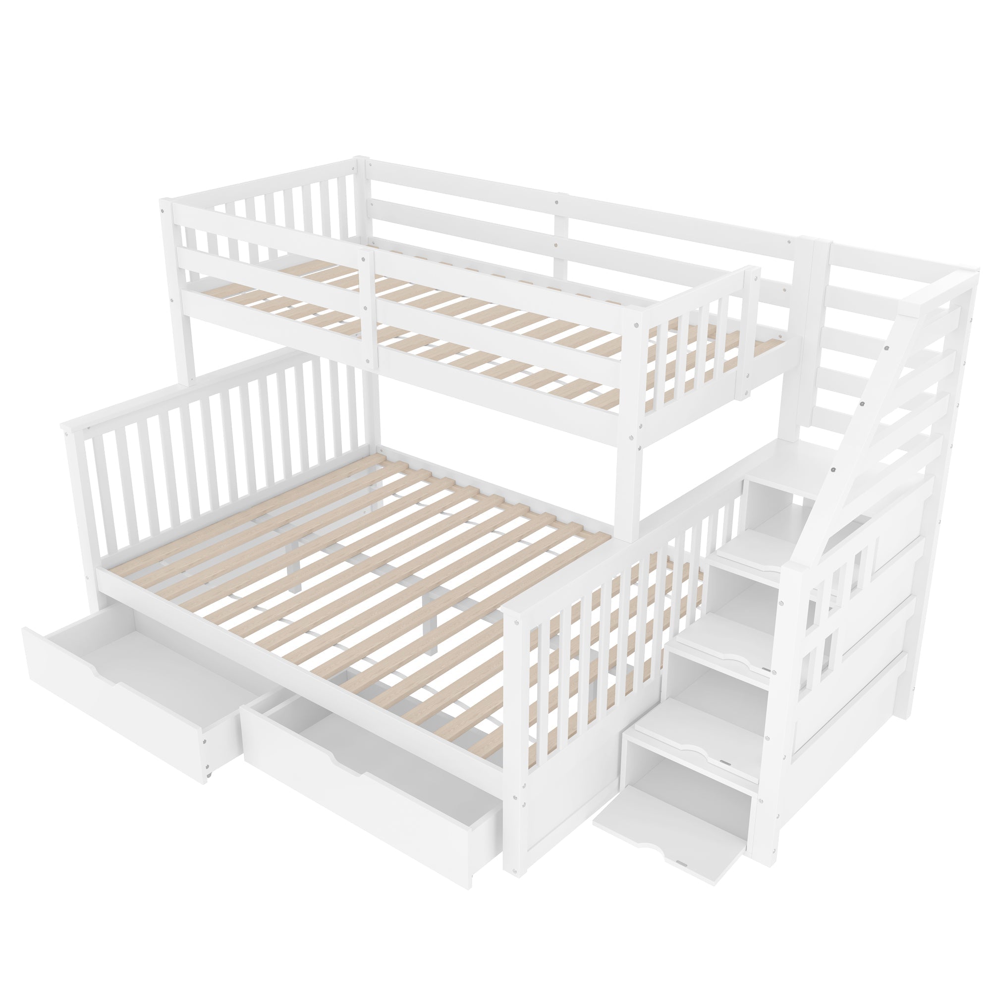 Logidon stapelbed 90x200 ruim 140x200 met opbergruimte wit