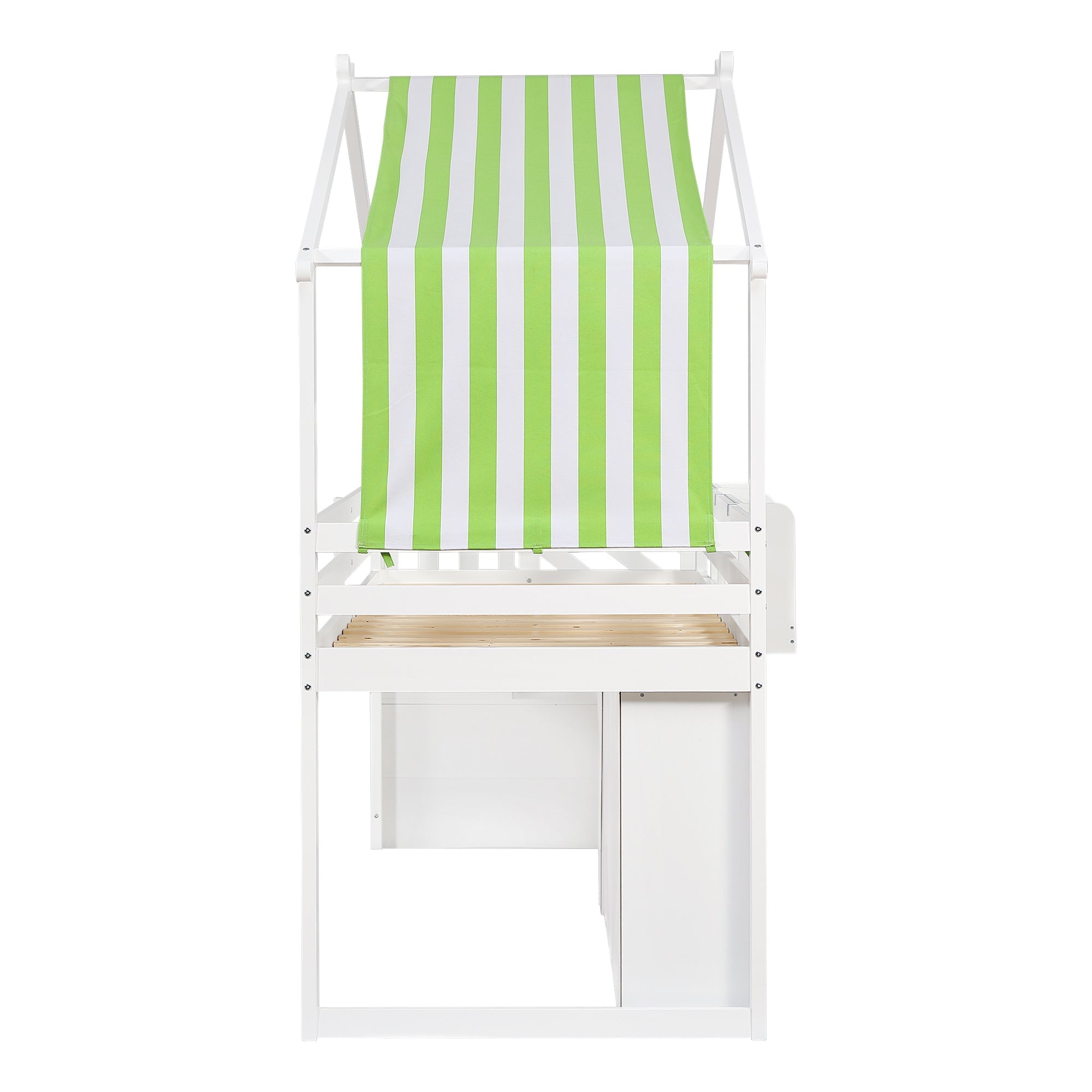 Logidon Kinderstapelbed 90x200 cm witgroen met kledingkast