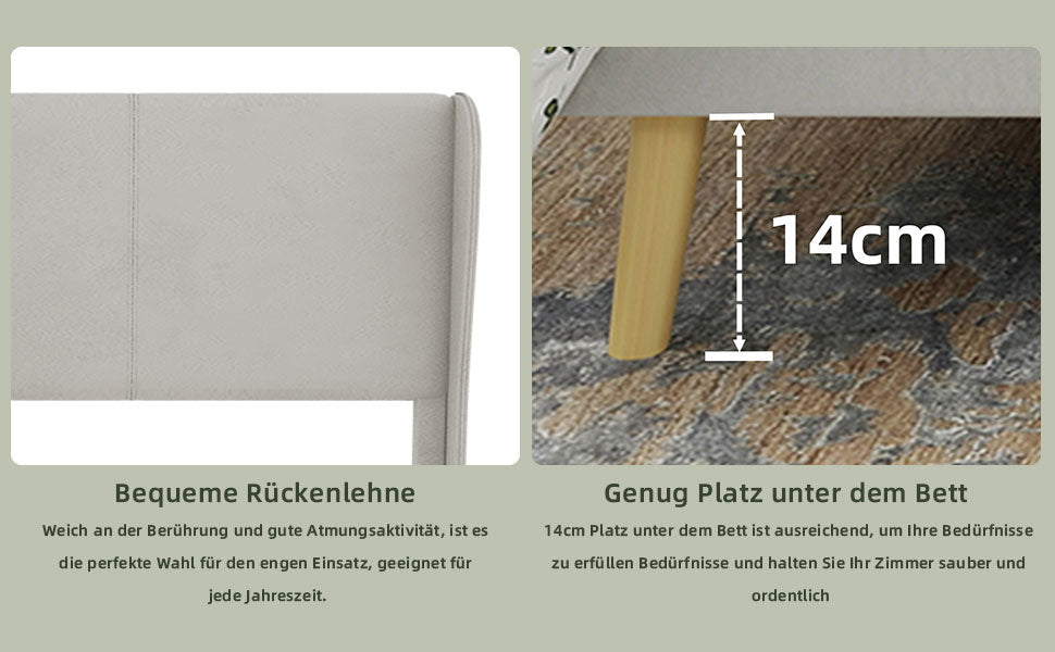 Logidon modern gestoffeerd bed 160x200 beige gevoerd hoofdeinde
