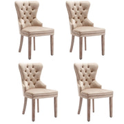 Logidon dining chair beige velvet set of 4 door knockers