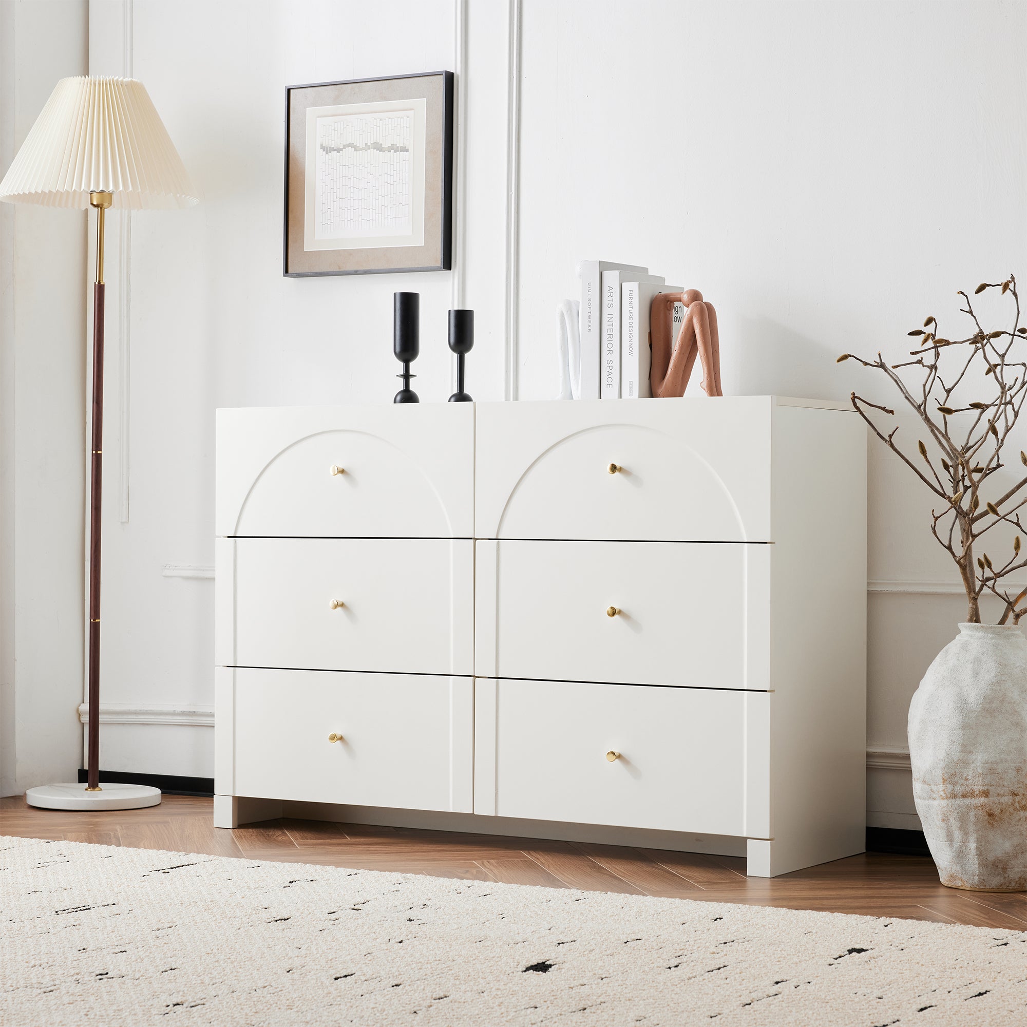 Logidon chest of drawers with 6 drawers white H82 W120 D40 cm