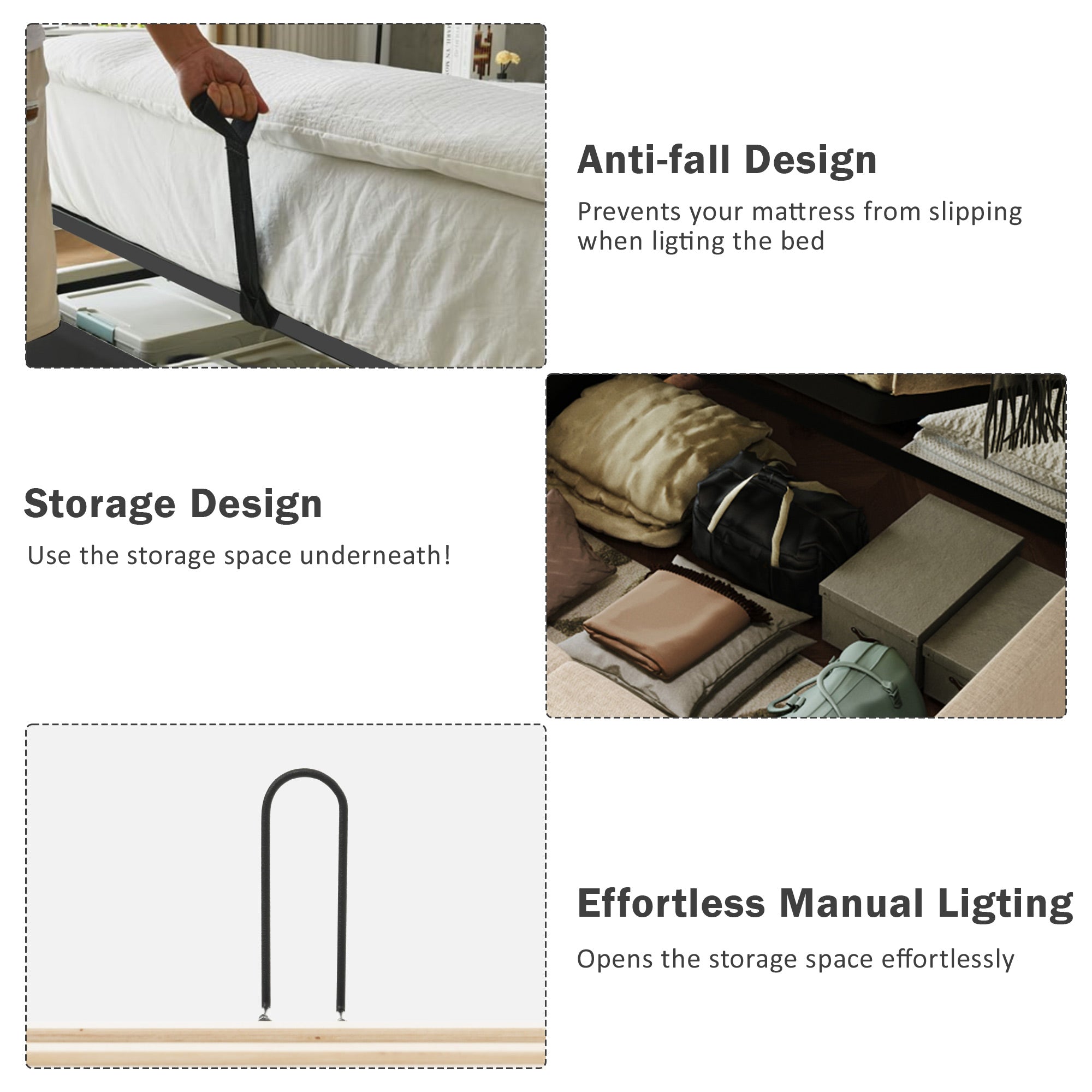 Logidon gestoffeerd bed tweepersoonsbed 180x200 beige-wit leeslamp USB-C opladen