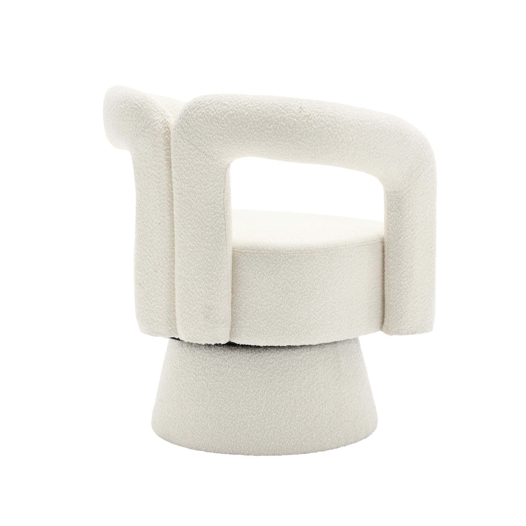 Logidon 360 Degree Rotating Cozy Accent Chair Beige Bouclé