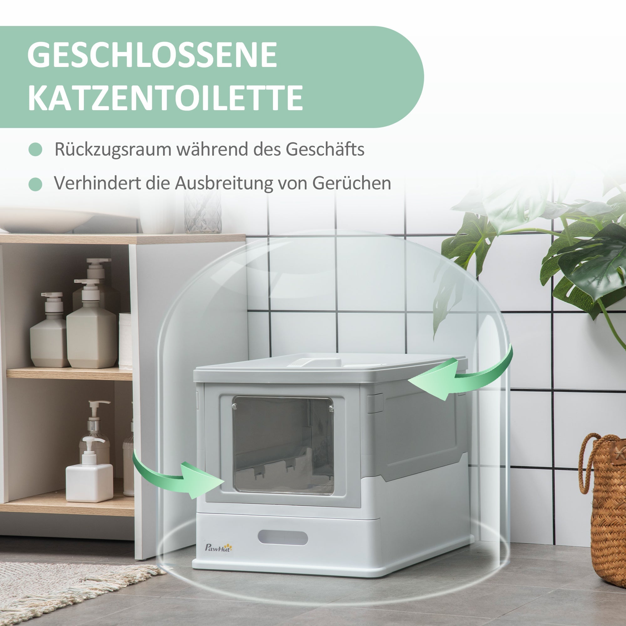 Logidon kattentoilet met deksel wit 47,5 x 35,5 x 36,7 cm