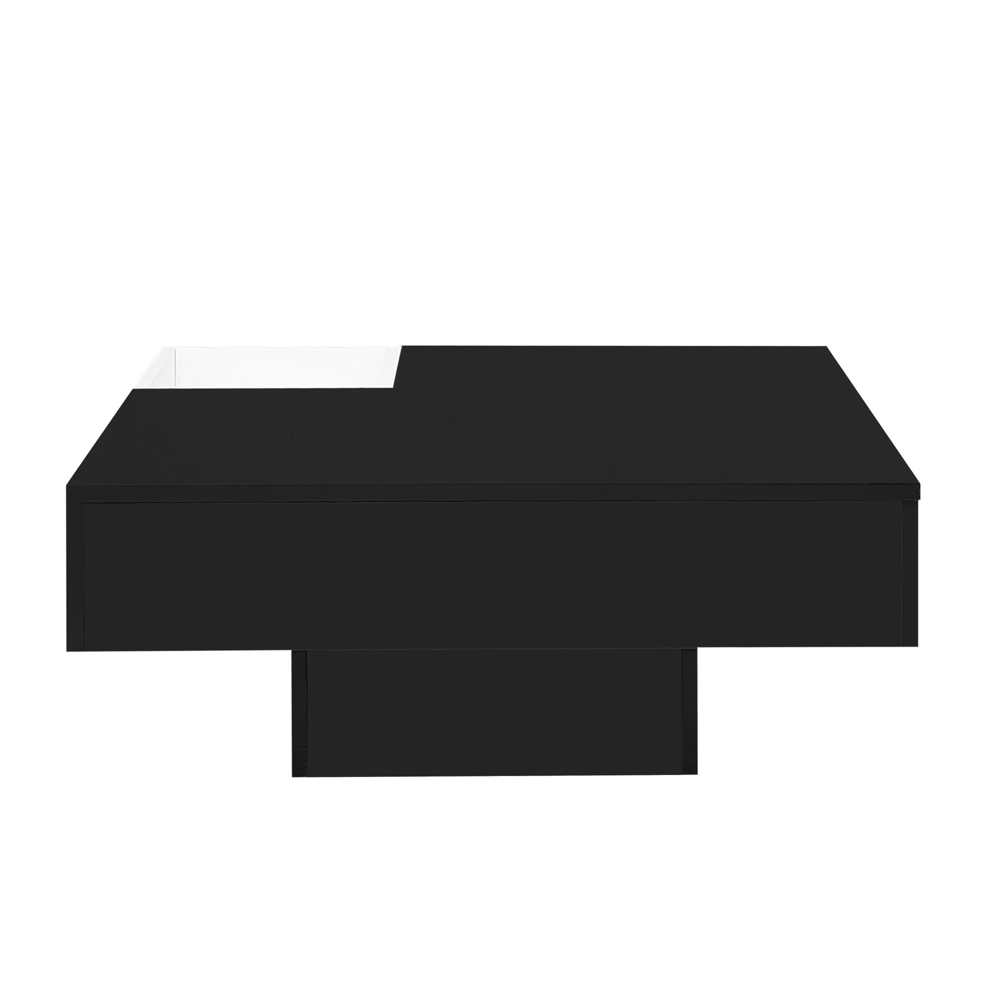 Logidon Hoogglans Salontafel Uitneembare Box Wit Zwart 72x72x30 cm