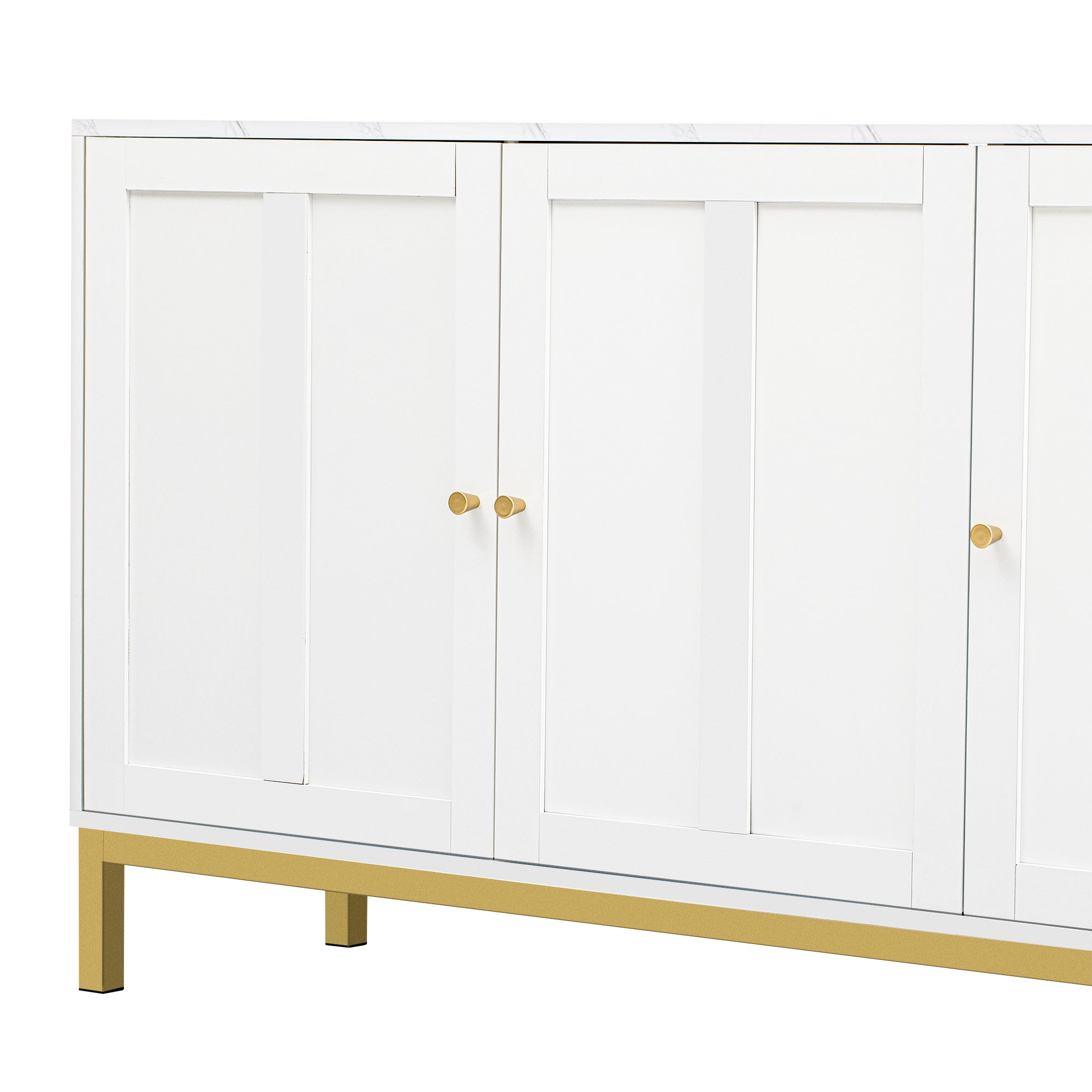 Logidon sideboard 3 doors with marble table top white 140 cm