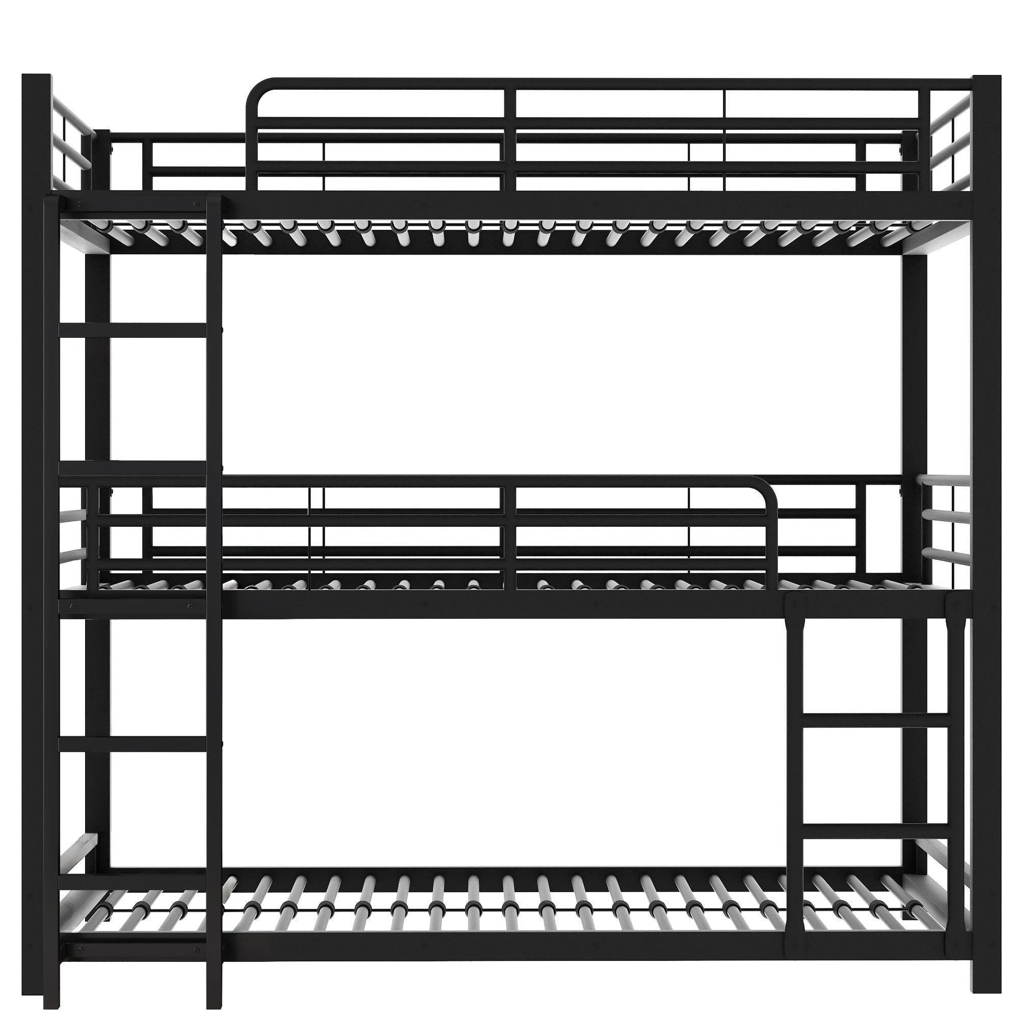 Logidon 3-persoonsstapelbed 90x200 cm metaal zwart