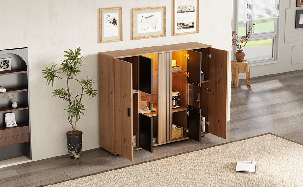 Logidon sideboard 140 x 35 x 113 cm Adjustable dividers 4 doors