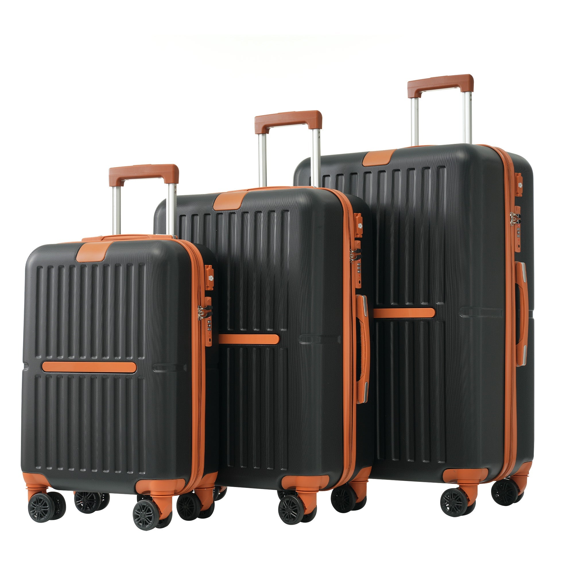 Logidon kofferset M L XL zwart bruin USB poort TSA slot 4 wielen