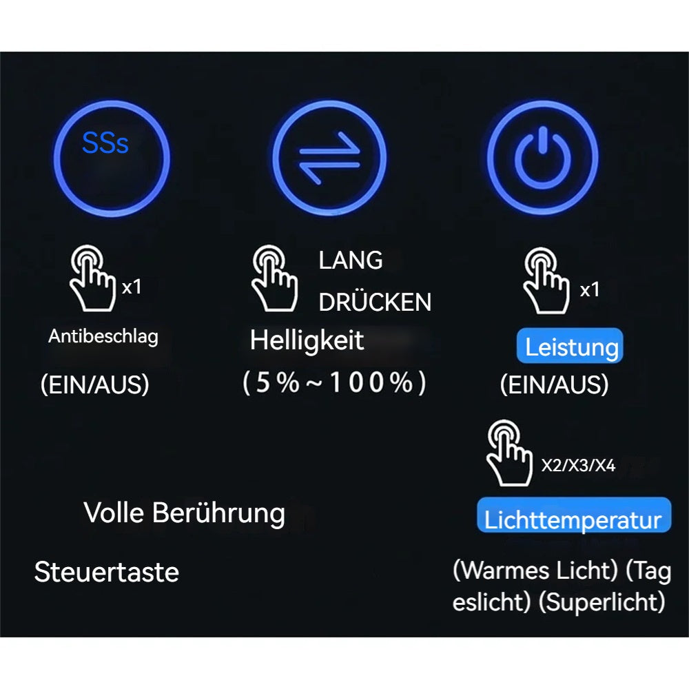 Logidon LED badkamerspiegel 60x100cm zilver frameloos anti-condens dimbaar