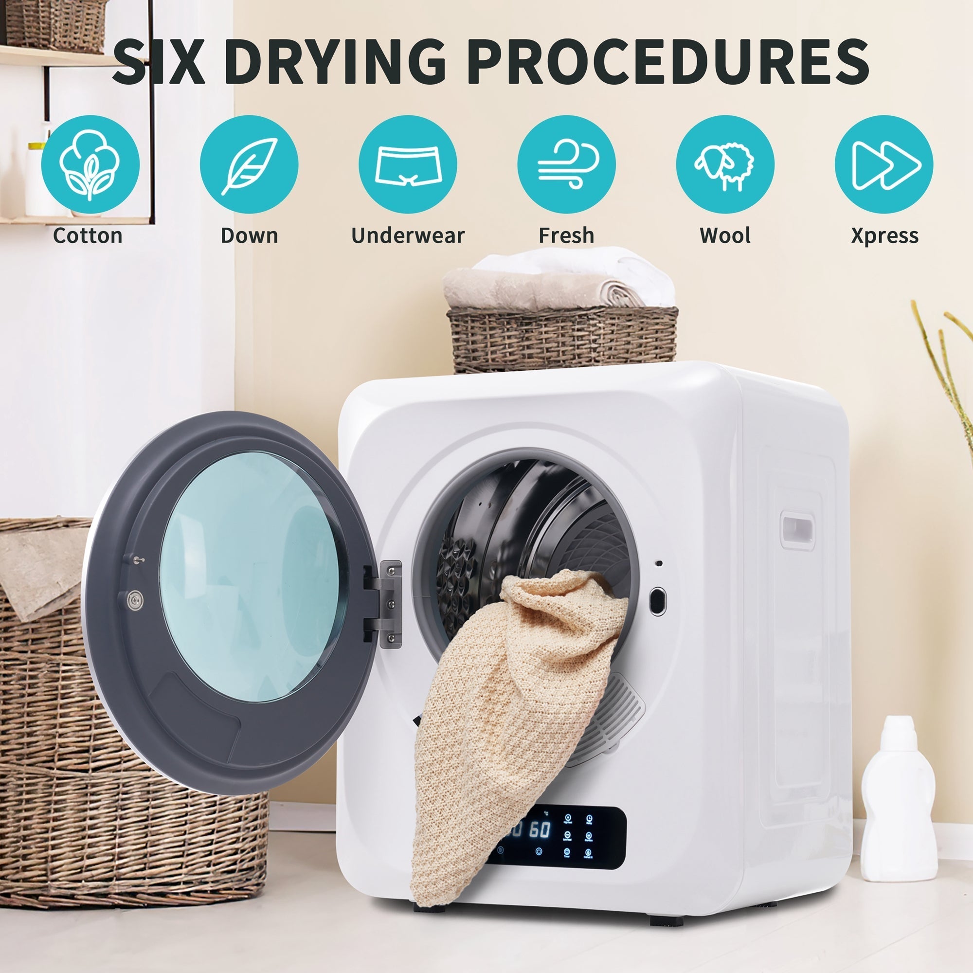 Logidon exhaust dryer white 2.5 kg to 4 kg 850 W multiple filtration